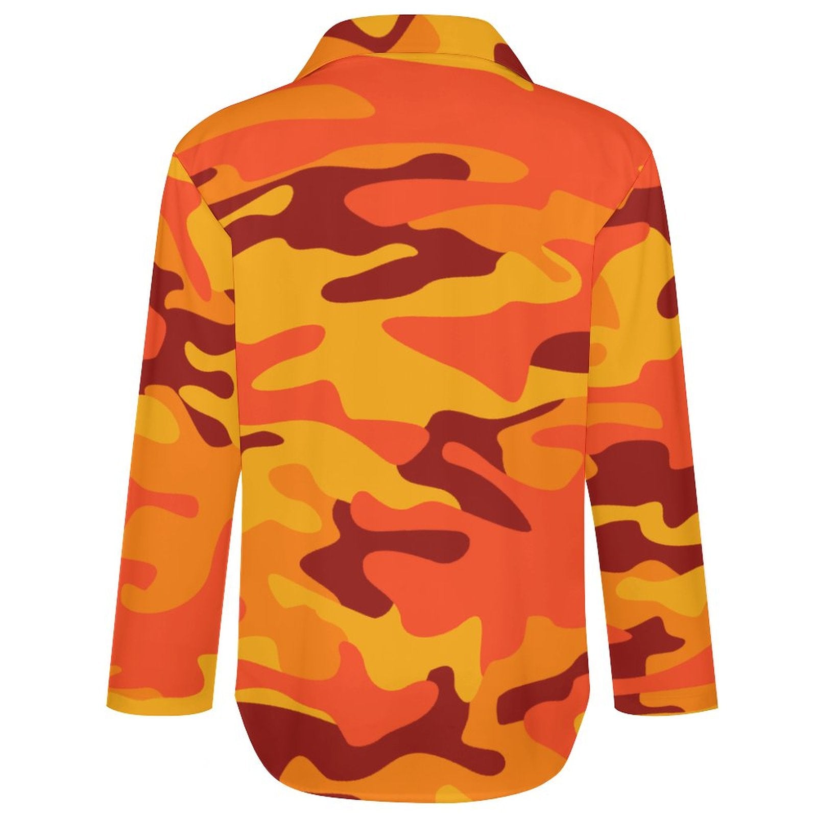 Women's Button-Up Camo Shirt | Orange & Red Camo Colors