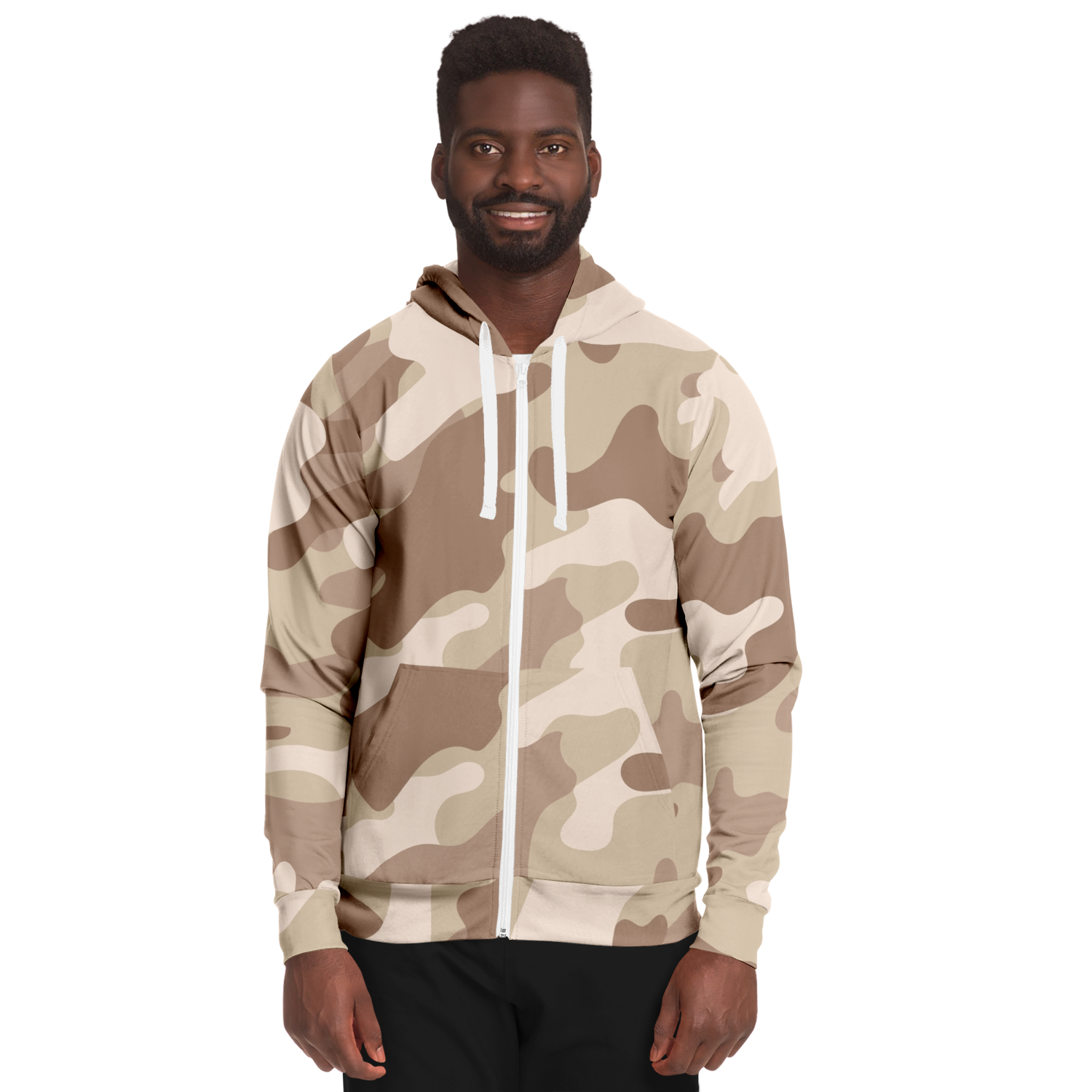 Zip-Up Hoodie | Desert Brown Camouflage style Camo Colors