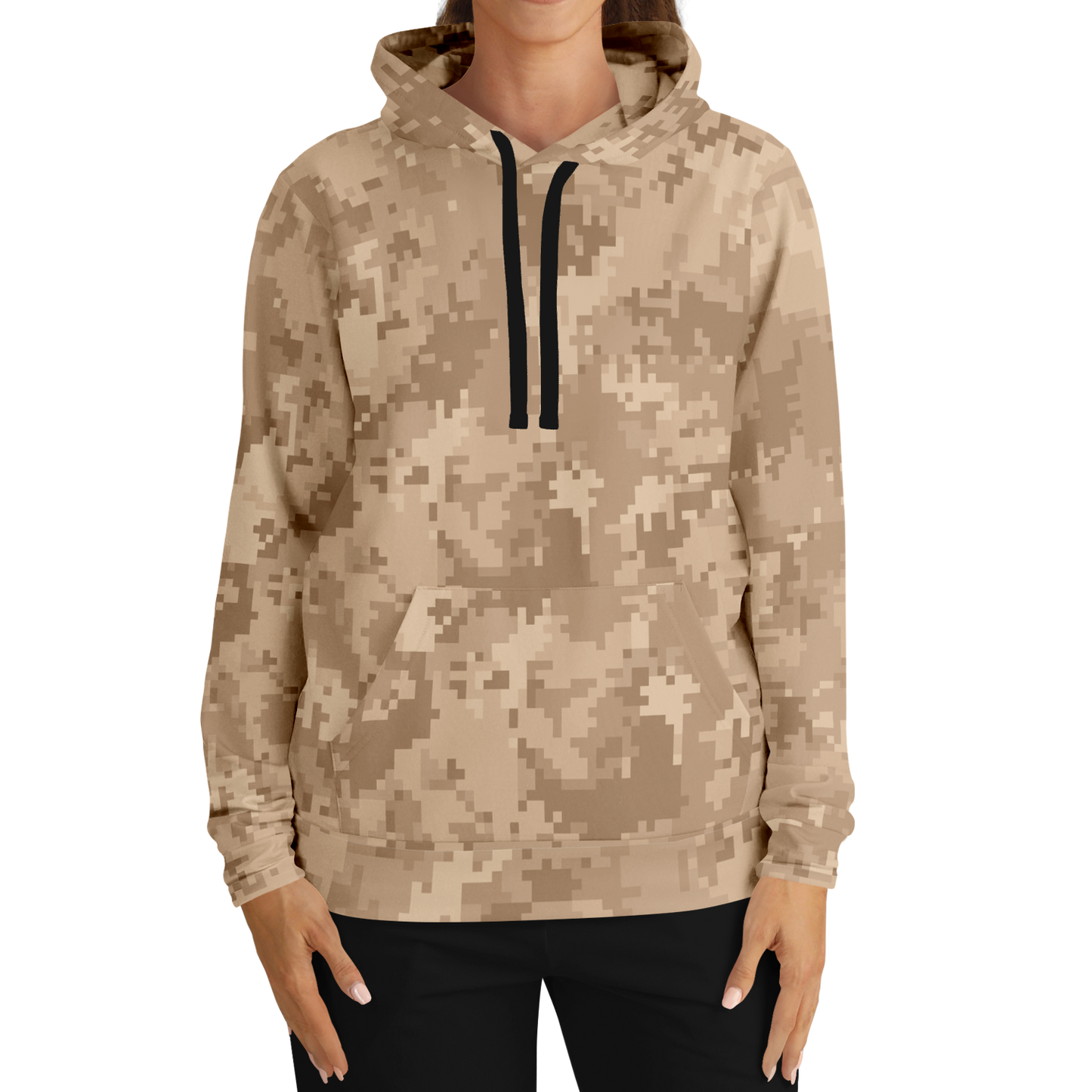 Brown Camo Hoodie Pixel Camouflage Style