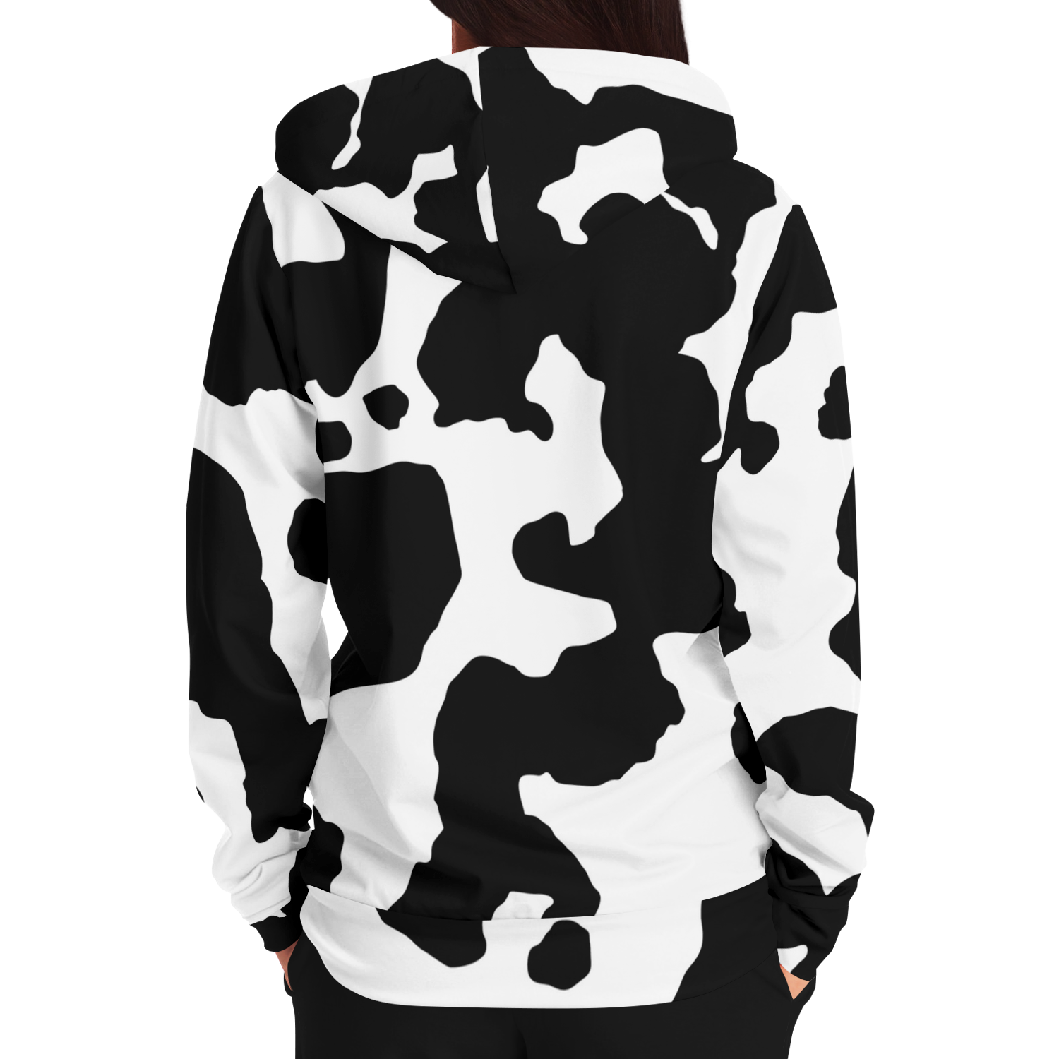 Zip-Up Hoodie | Black & White Camouflage style Camo Colors