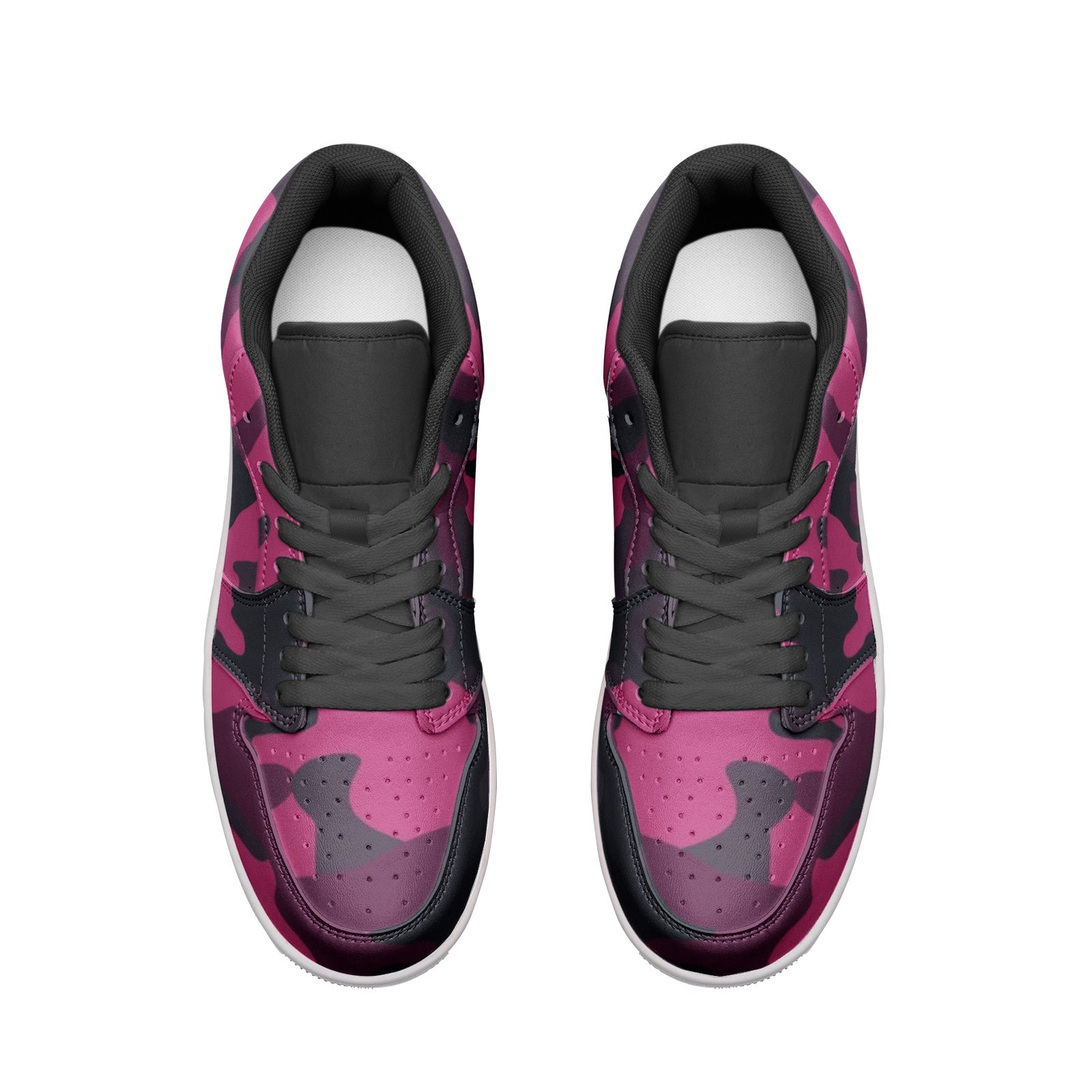 Camo Sneakers | Pink, Onyx & Blue | Unisex Low Top Leather Camo Colors