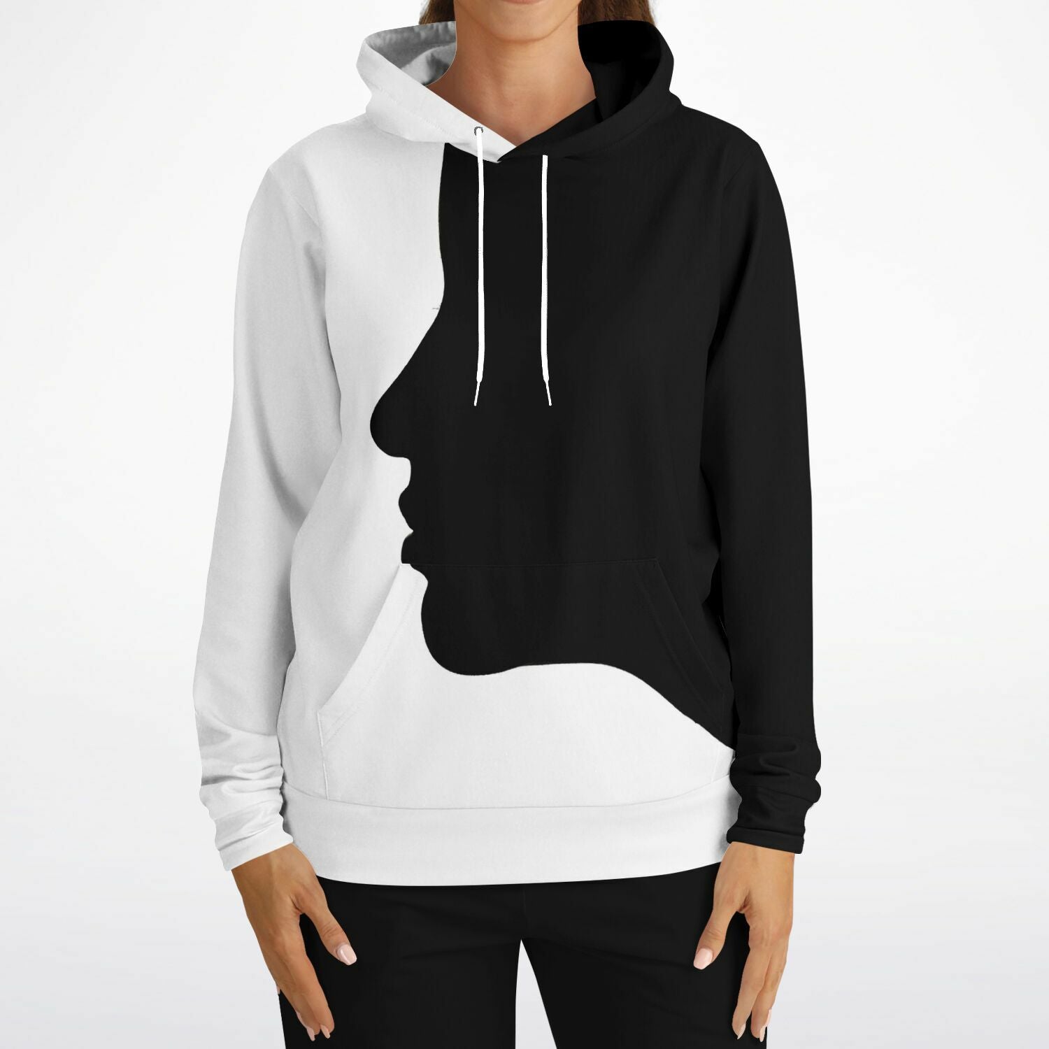 Streetwear Hoodie | Black & White Silhouette Camo Colors
