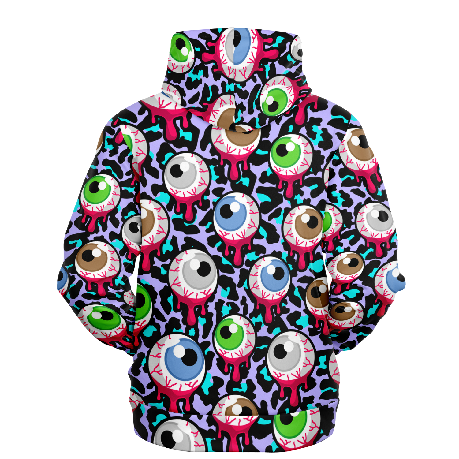 Zombie Hoodie | Bloody Alien Eyeballs, Creepy & Psychedelic Camo Colors