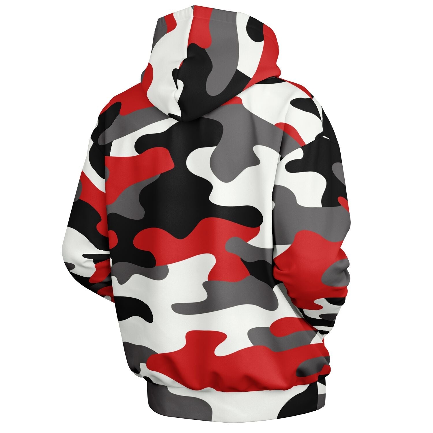 Oversized Hoodie in Red, Black, and White Camo Print | Camo Colors