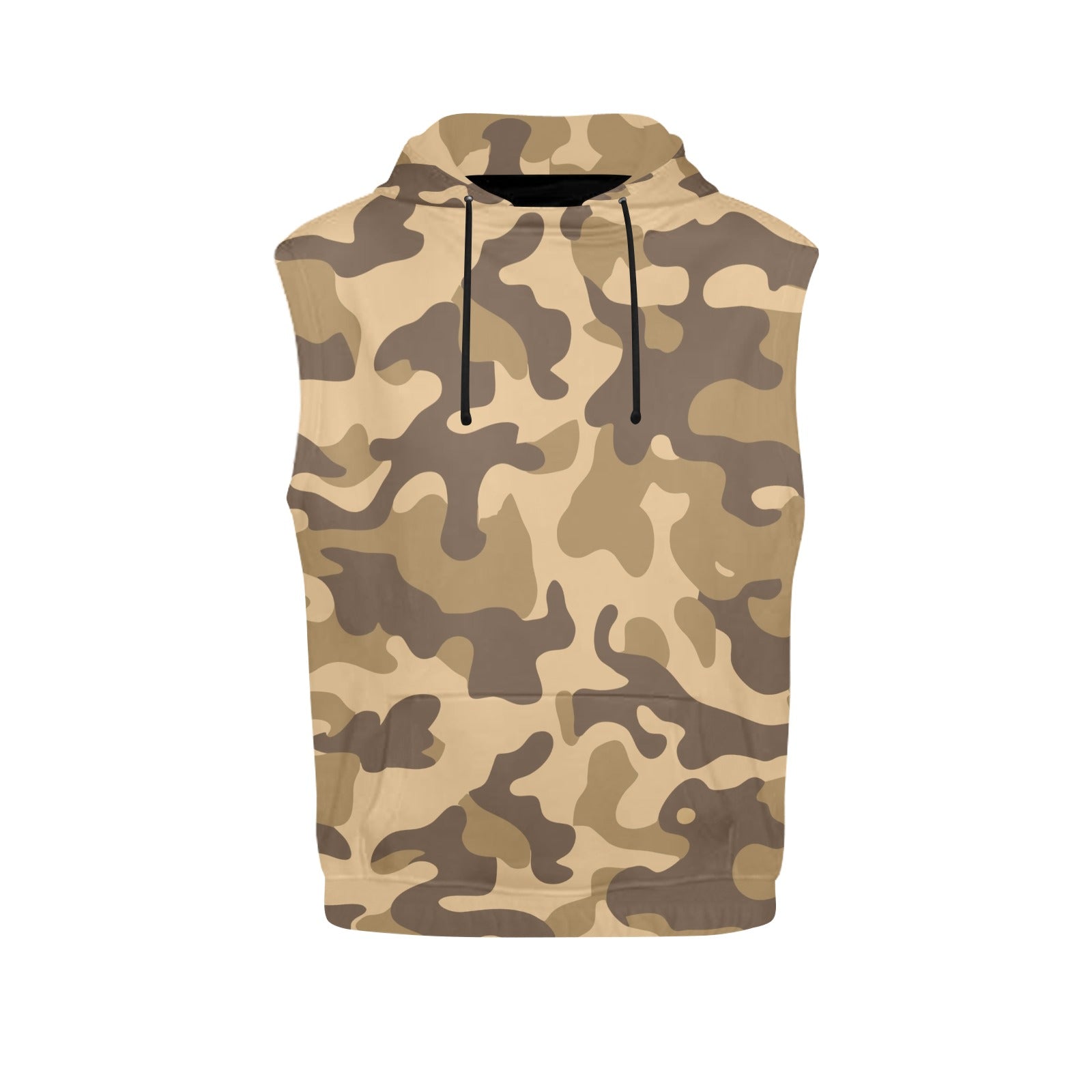 Sleeveless Camo Hoodie For Women | Khaki Camouflage Camo Colors