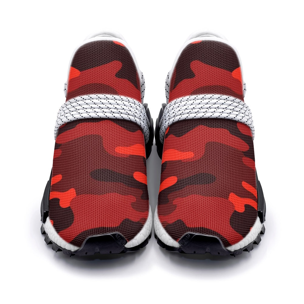 Lightweight Camo Sneakers | Scarlet Red and Black Camo Colors