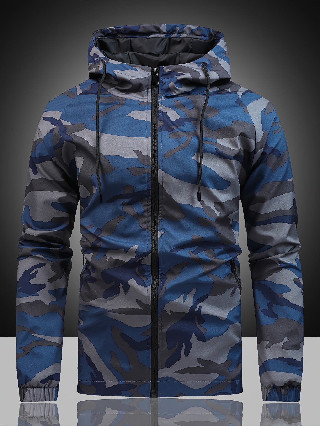 Long Sleeve Hooded Zipper Jacket for Men Camo Colors