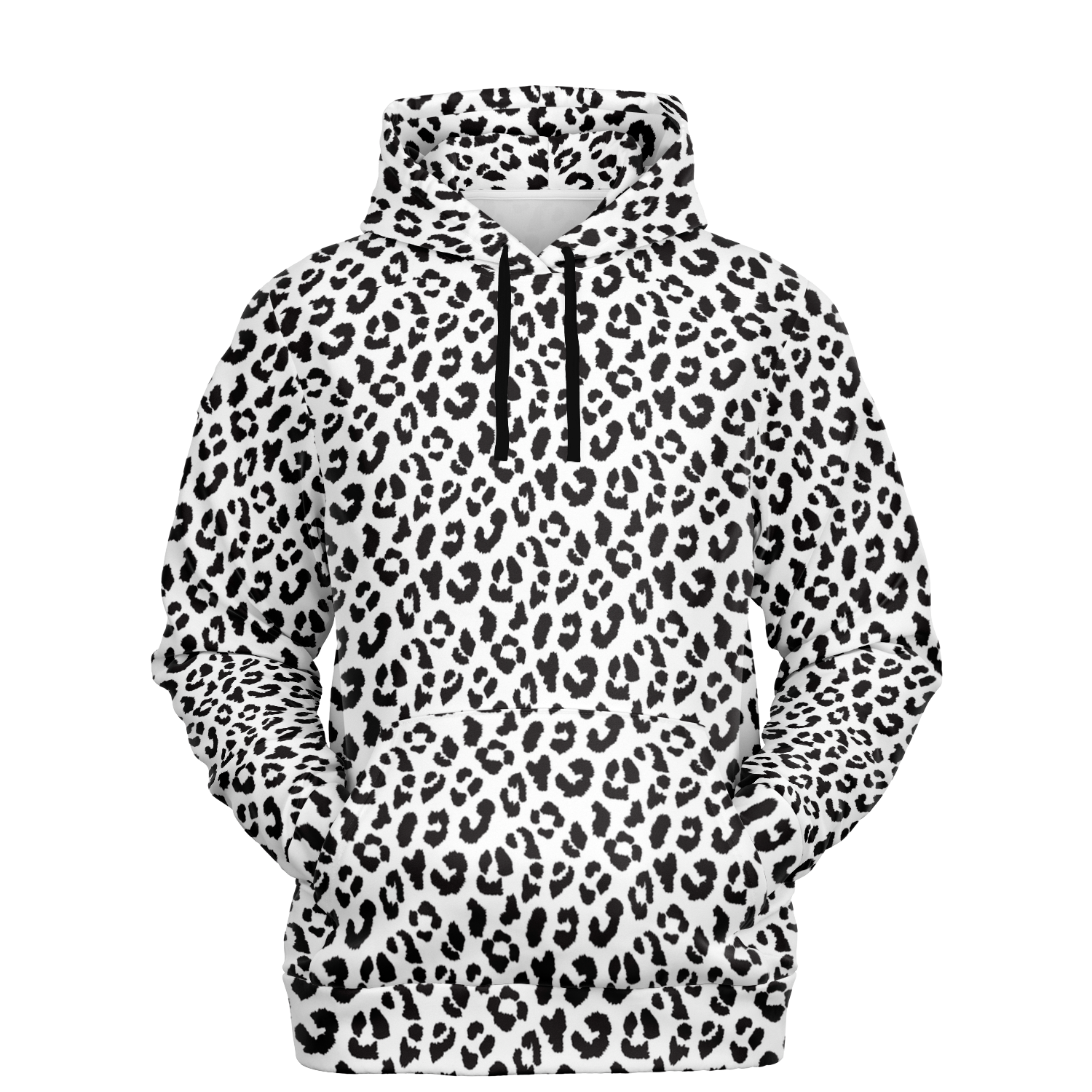 Leopard Hoodie | Black and White Pattern | Unisex Camo Colors