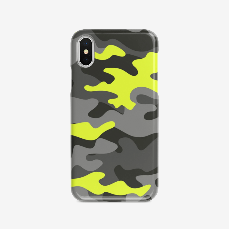 Camo Phone Case | iPhone | Yellow, Black, & Gray Camo Colors