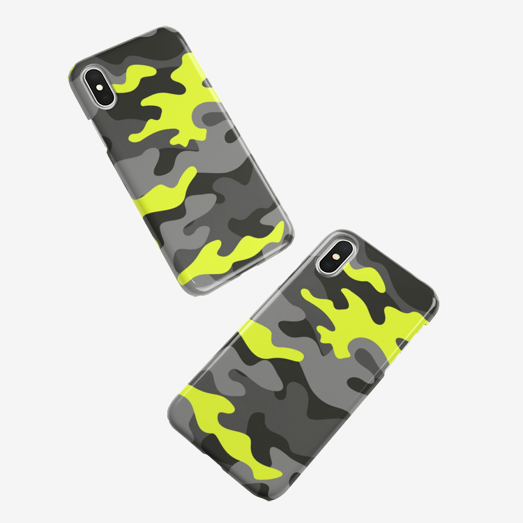 Camo Phone Case | iPhone | Yellow, Black, & Gray Camo Colors