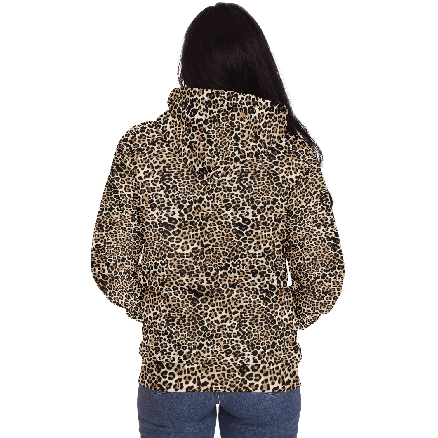Microfleece Zip Hoodie | Classic Brown Leopard Print Camo Colors