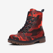 Camo Boots | Leather Camouflage in Scarlet Red and Black Camo Colors