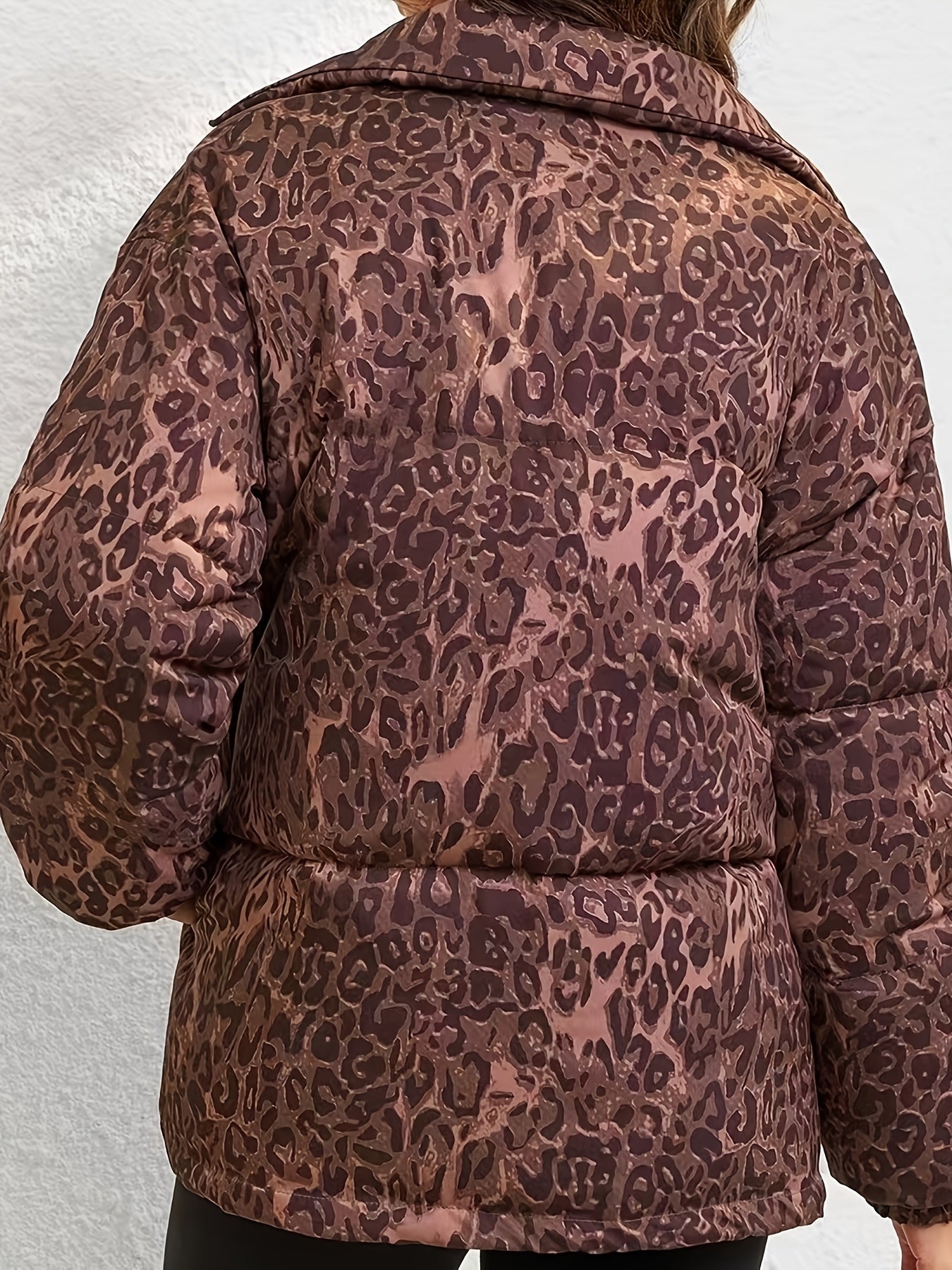 Women's Leopard Print Winter Coat with Pockets | Camo Colors