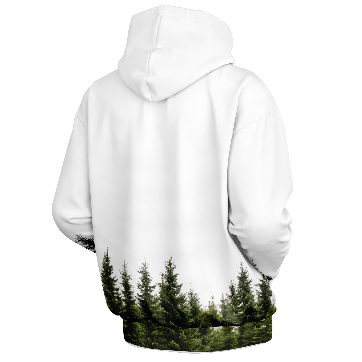 Heavyweight Oversized Hoodie | Pine Trees on a White Background | Camo Colors