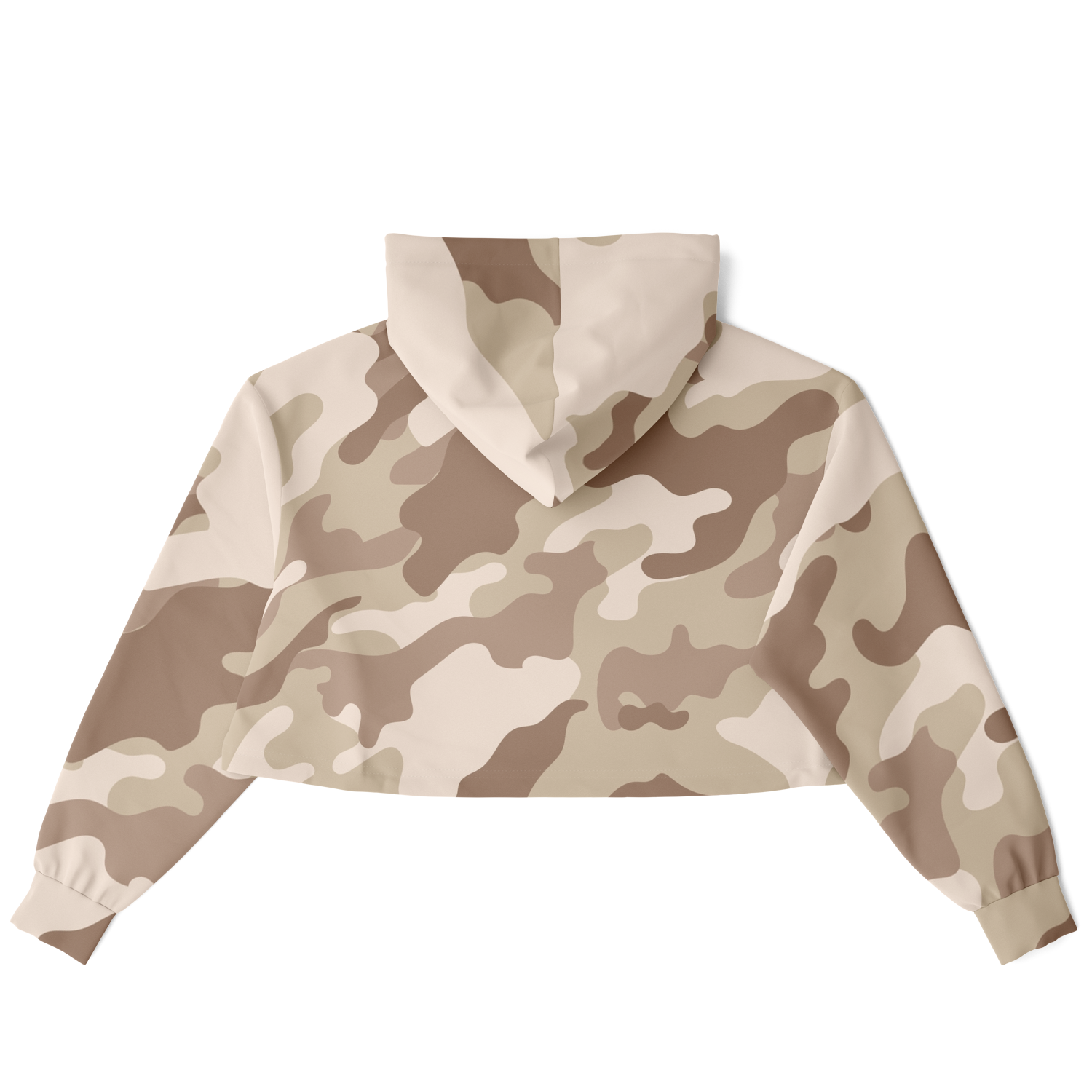 Cropped Hoodie For Women | Brown Desert Camouflage Camo Colors