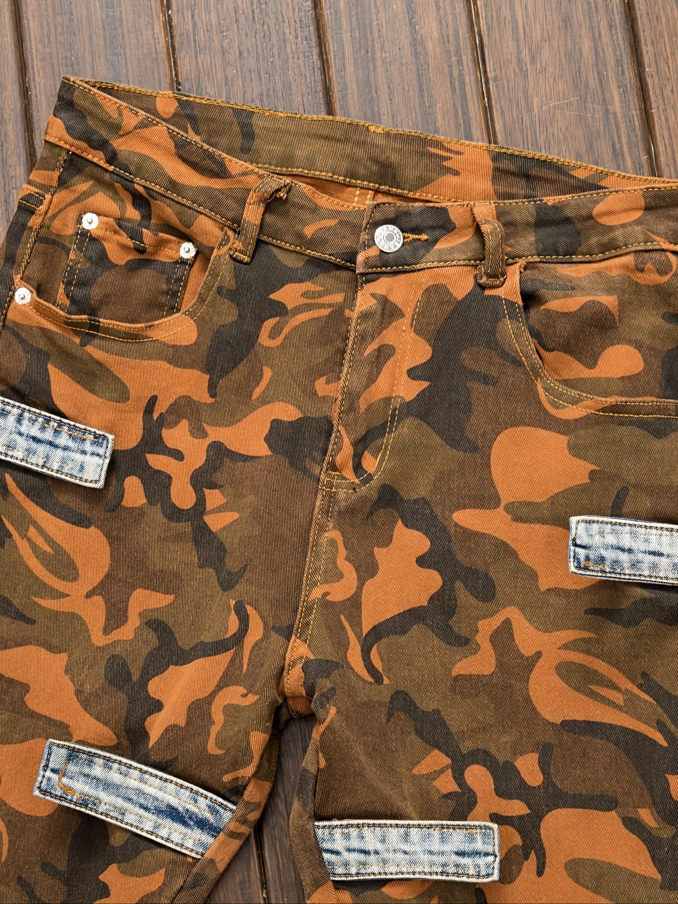 Men's Camo Jeans: Micro Elastic, Multi-Pocket, Straight Fit Camo Colors