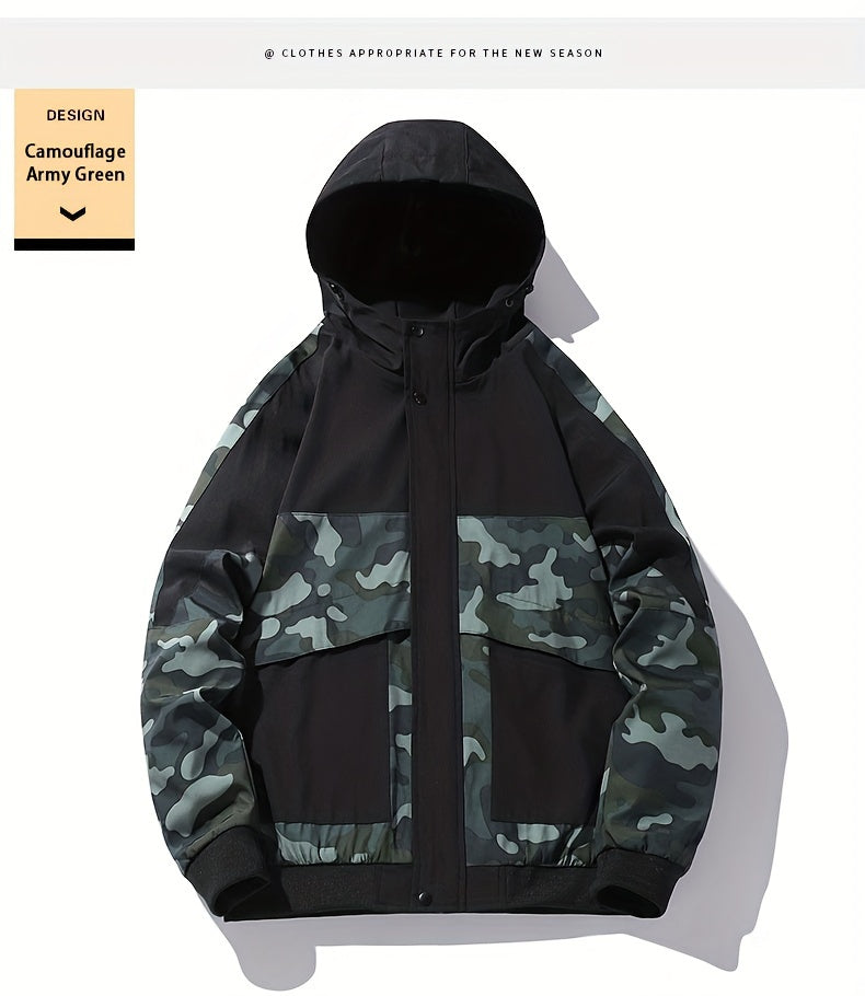 Camo Graphic Fleece Jacket | Men's Casual Hooded Winter Coat Camo Colors
