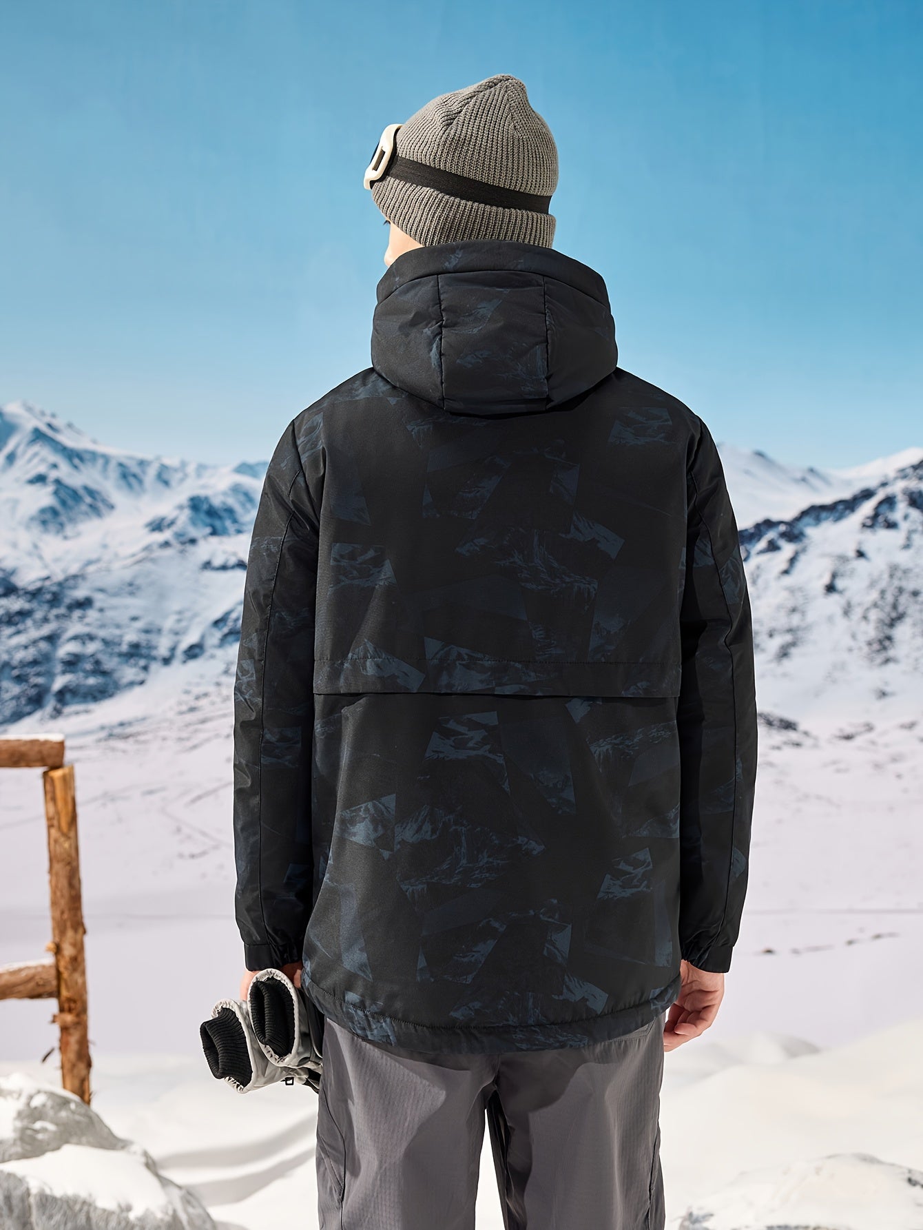 Camouflage Down Jacket for Men: Warm Hooded Winter Outdoor Coat Camo Colors