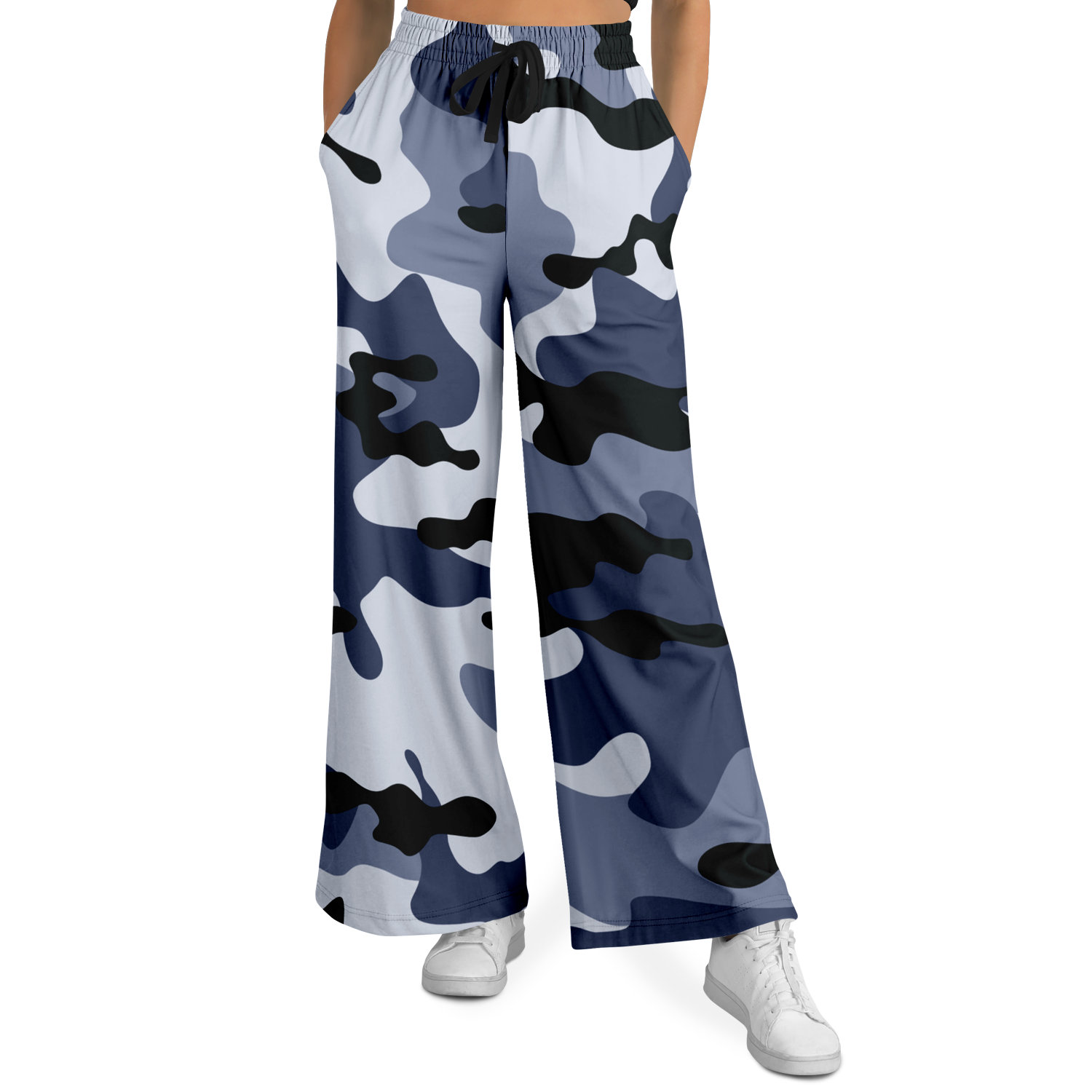 Camo Wide Leg Pants | Light Blue Camouflage Camo Colors