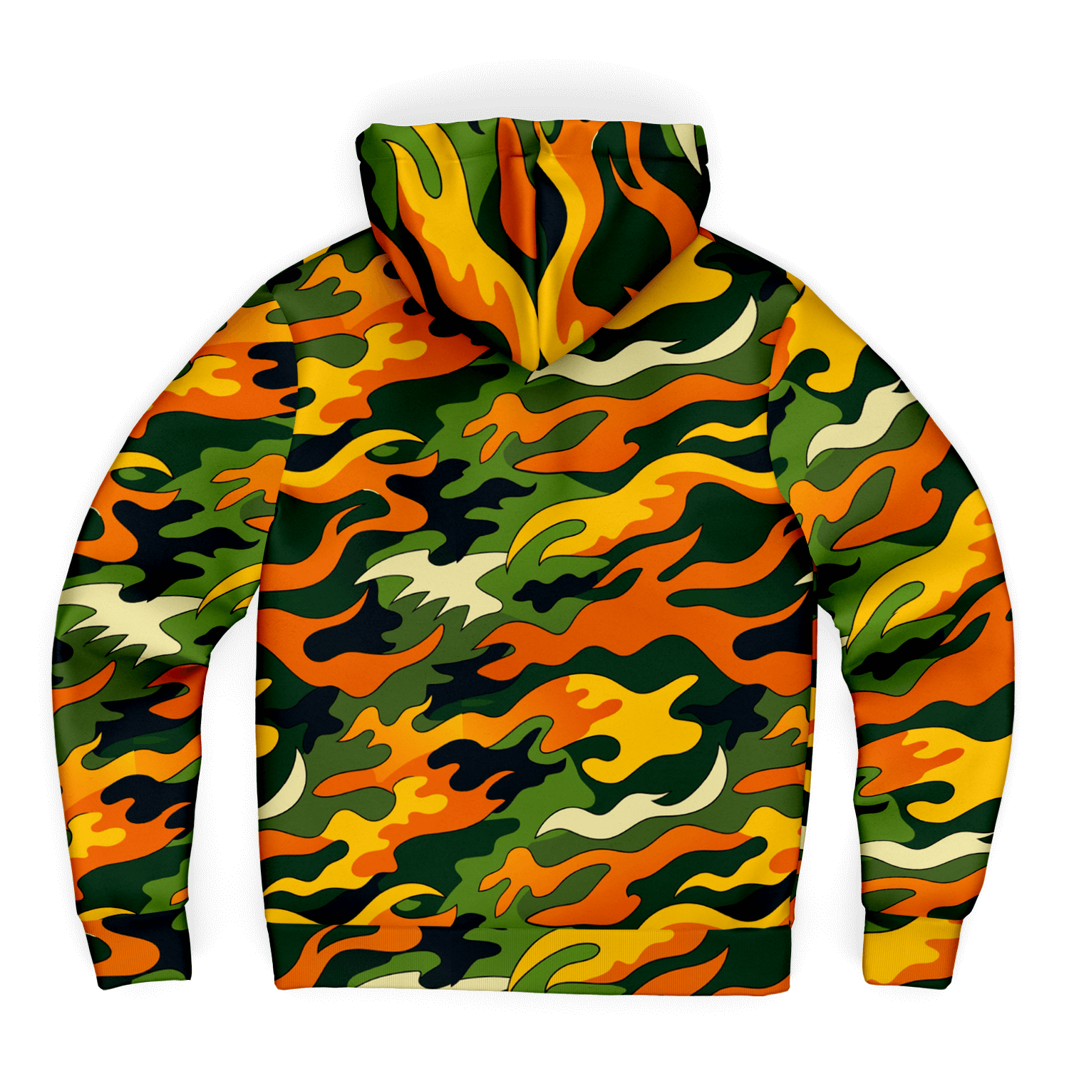 Tiger Flames Zip Hoodie | Cozy Microfleece in Orange Camo Camo Colors