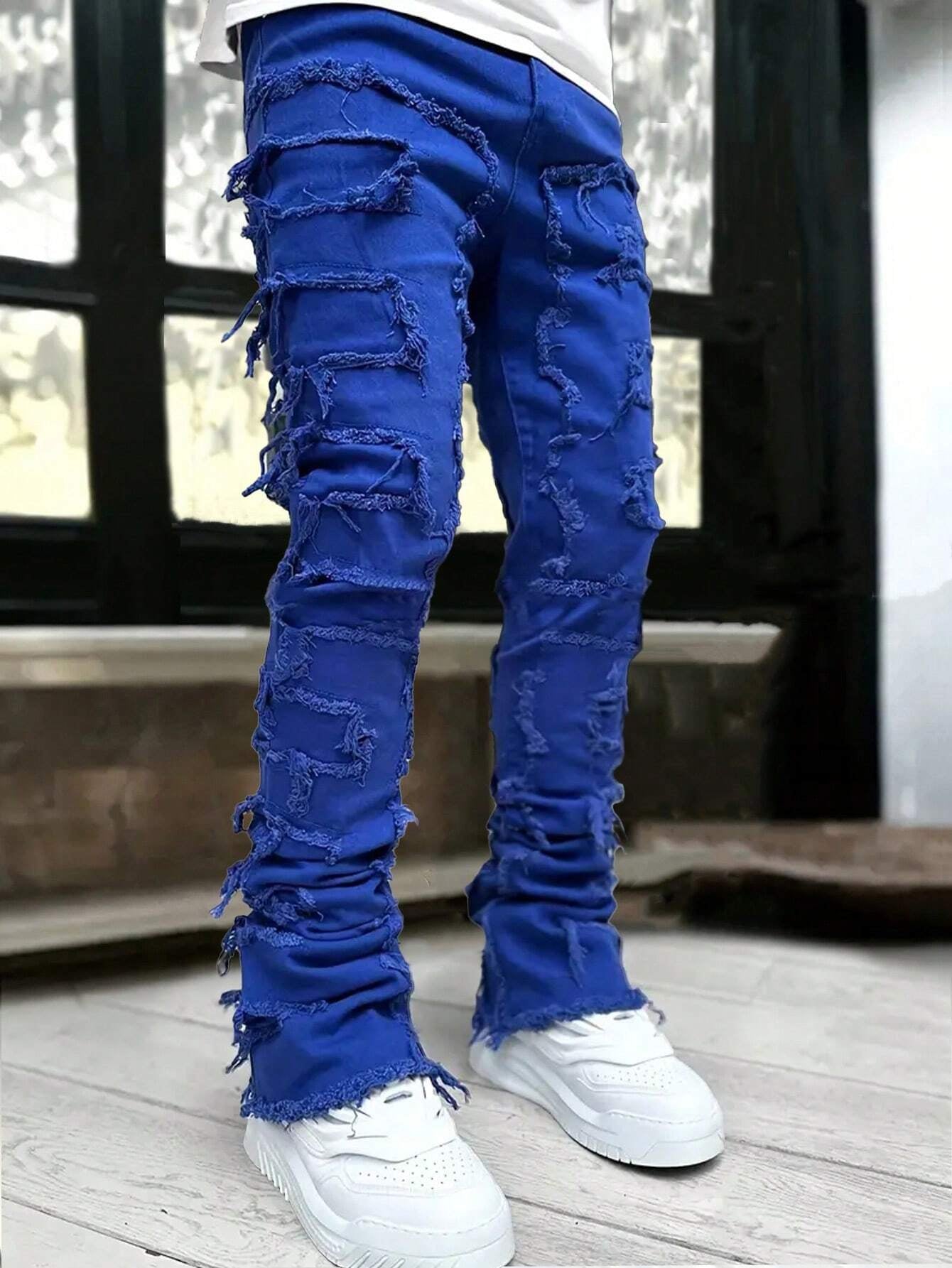 Men's Camo Print Ripped Jeans Camo Colors