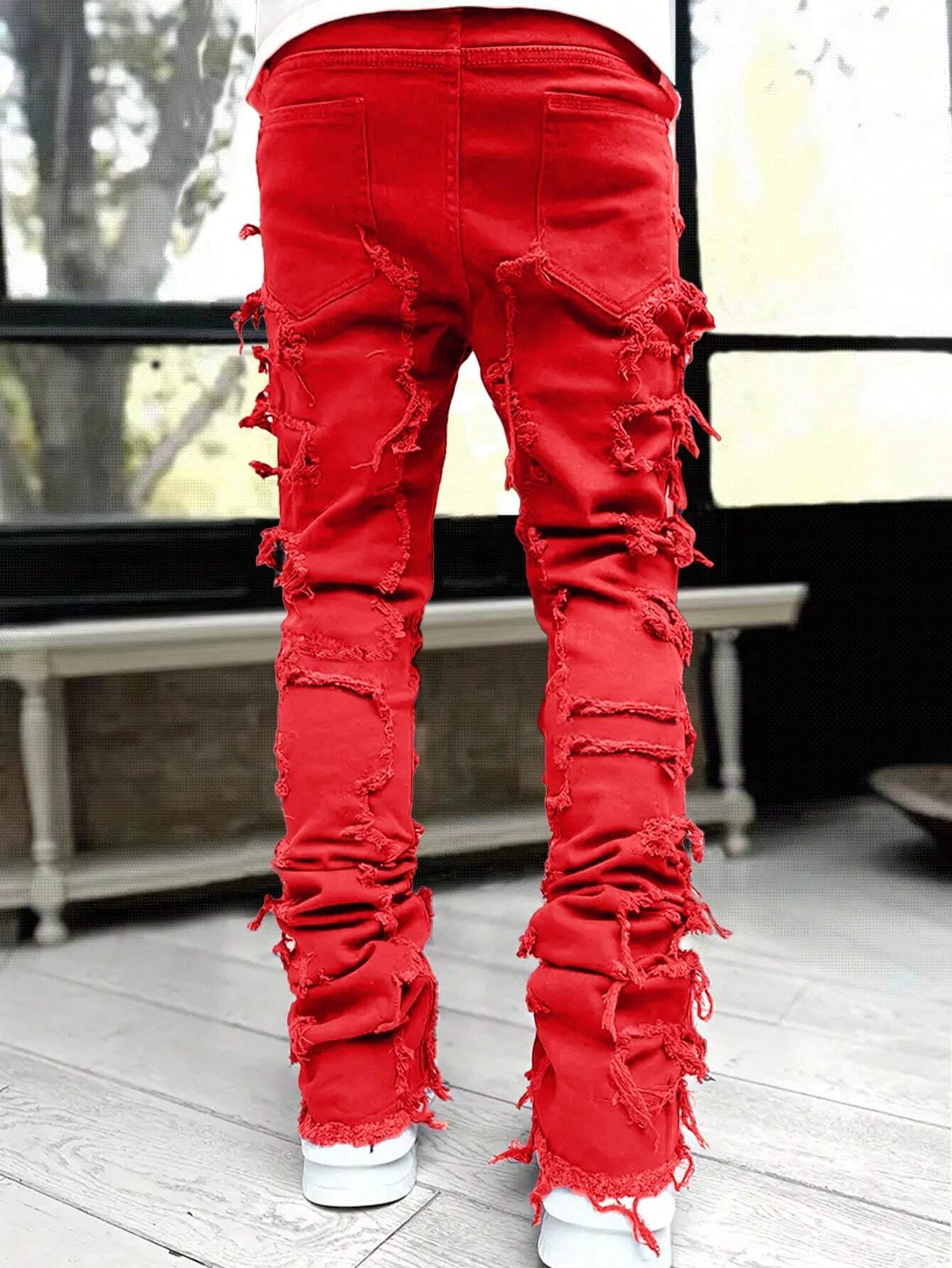Men's Camo Print Ripped Jeans Camo Colors