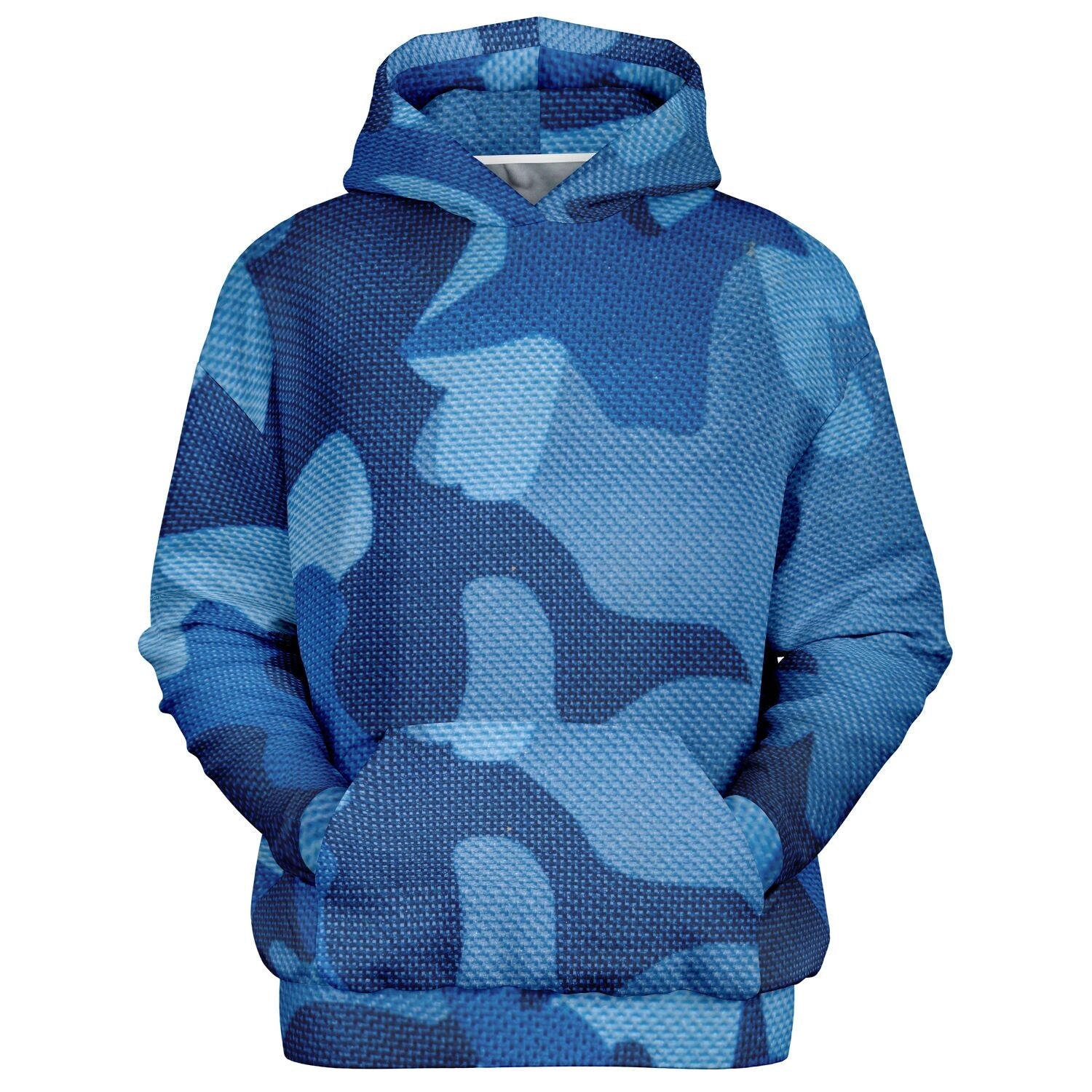Blue Oversized Hoodie | Camouflage Cloth Pattern | Camo Colors