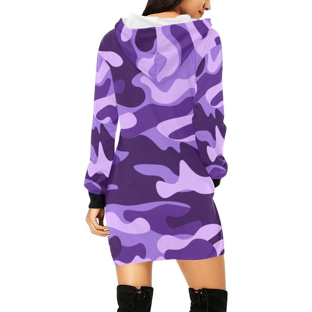 Camo Hoodie Dress | Purple, Blue and Mauve Camo Colors