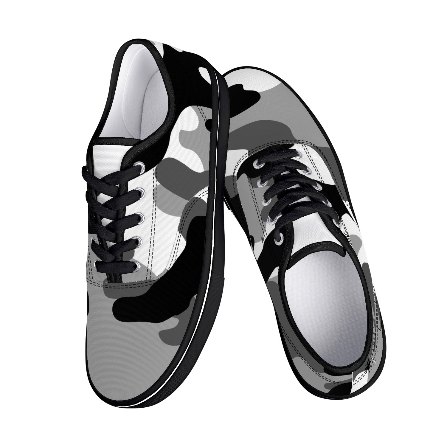 Camo Skate Shoes | Gray, Black, and White Camouflage Camo Colors