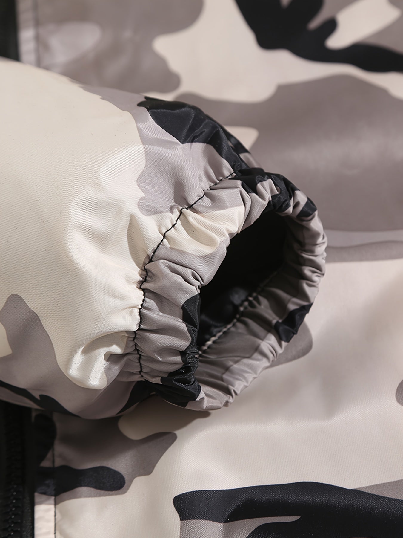 Men's Grey Hooded Zip Up Camouflage Lightweight Jacket Camo Colors