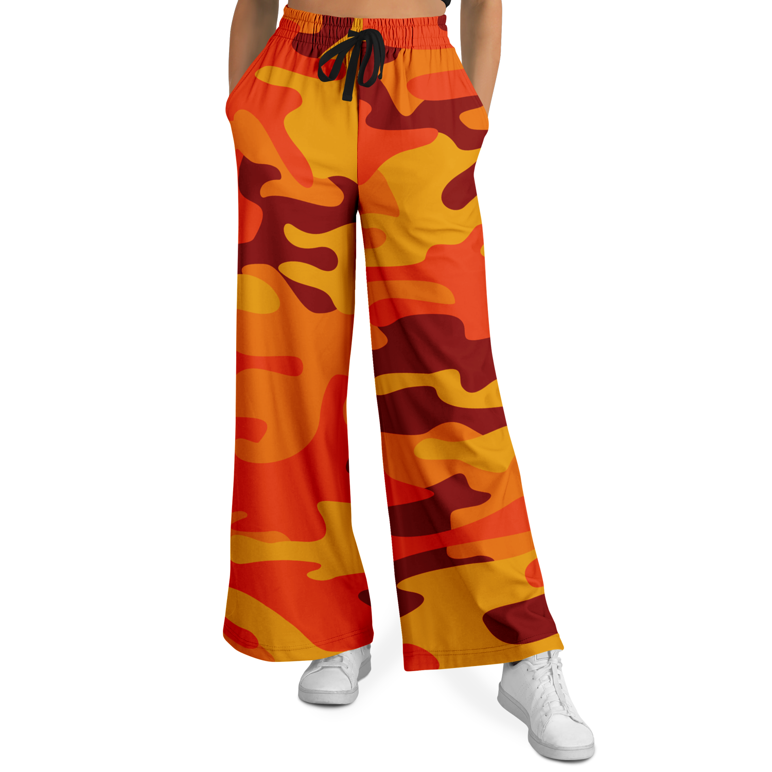Camo Wide Leg Pants | Orange & Red Camo Camo Colors