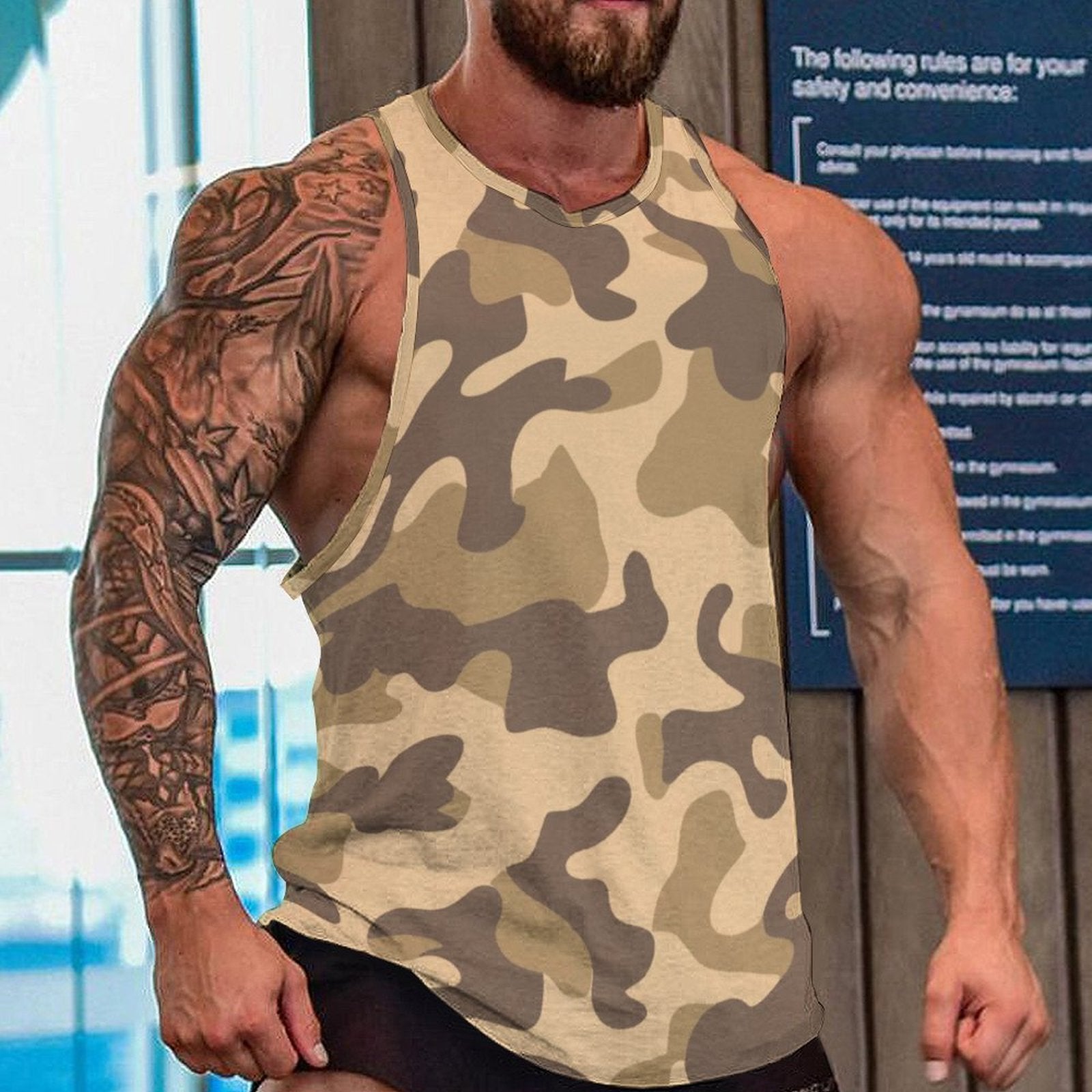 Camo Tank Top | Khaki Camouflage Camo Colors