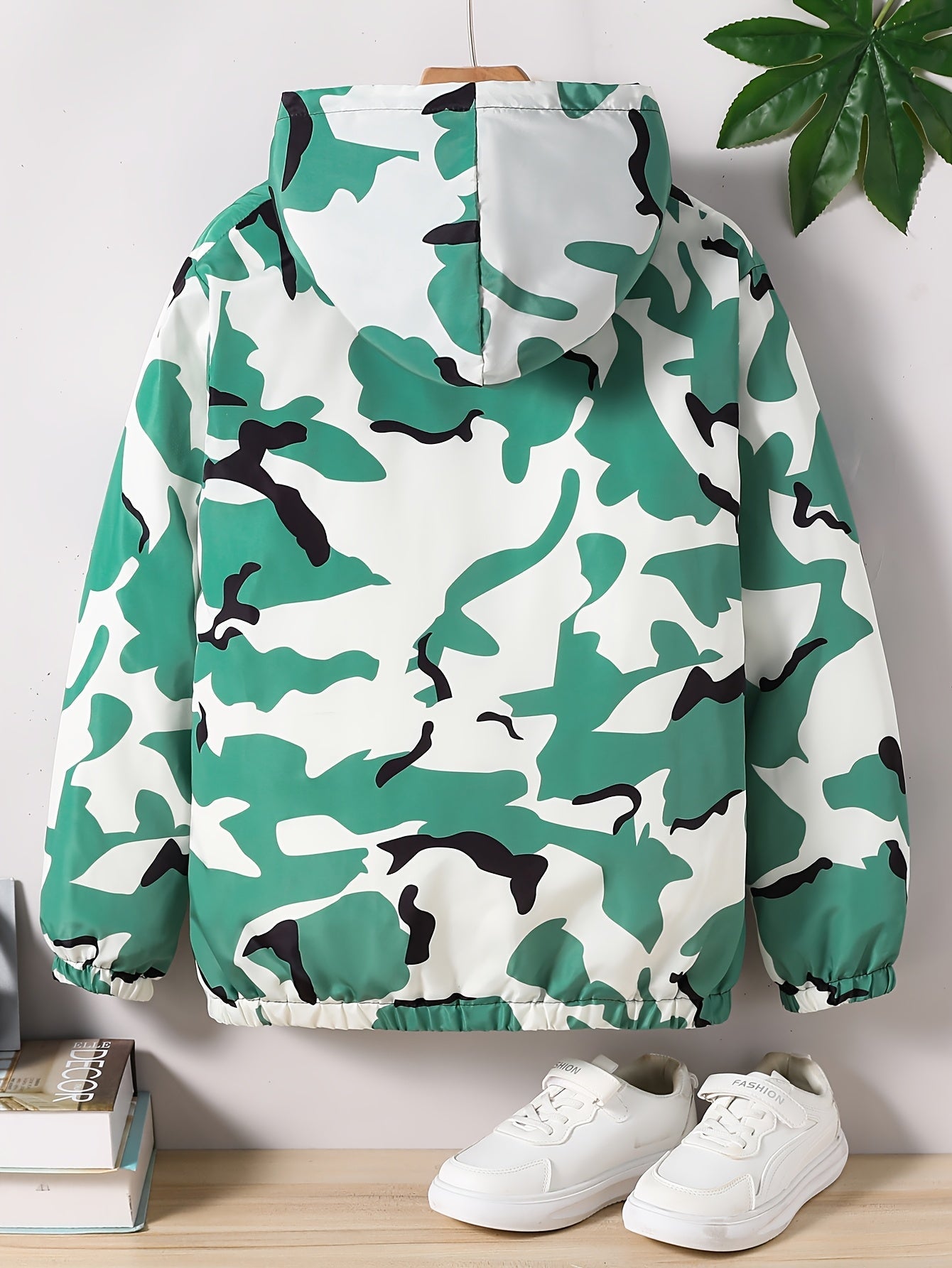 Digital Camouflage Print Hooded Zip-Up Jacket for Boys | Camo Colors
