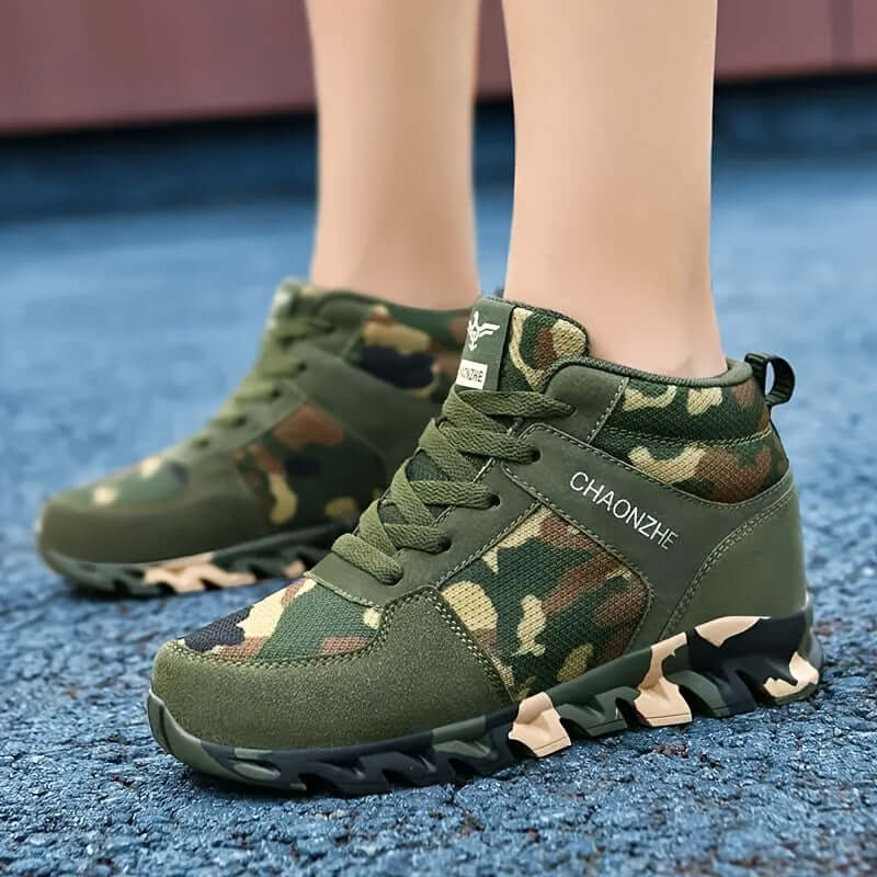 Women's Breathable Mesh Camo Sneakers with Hidden Height Boost Camo Colors