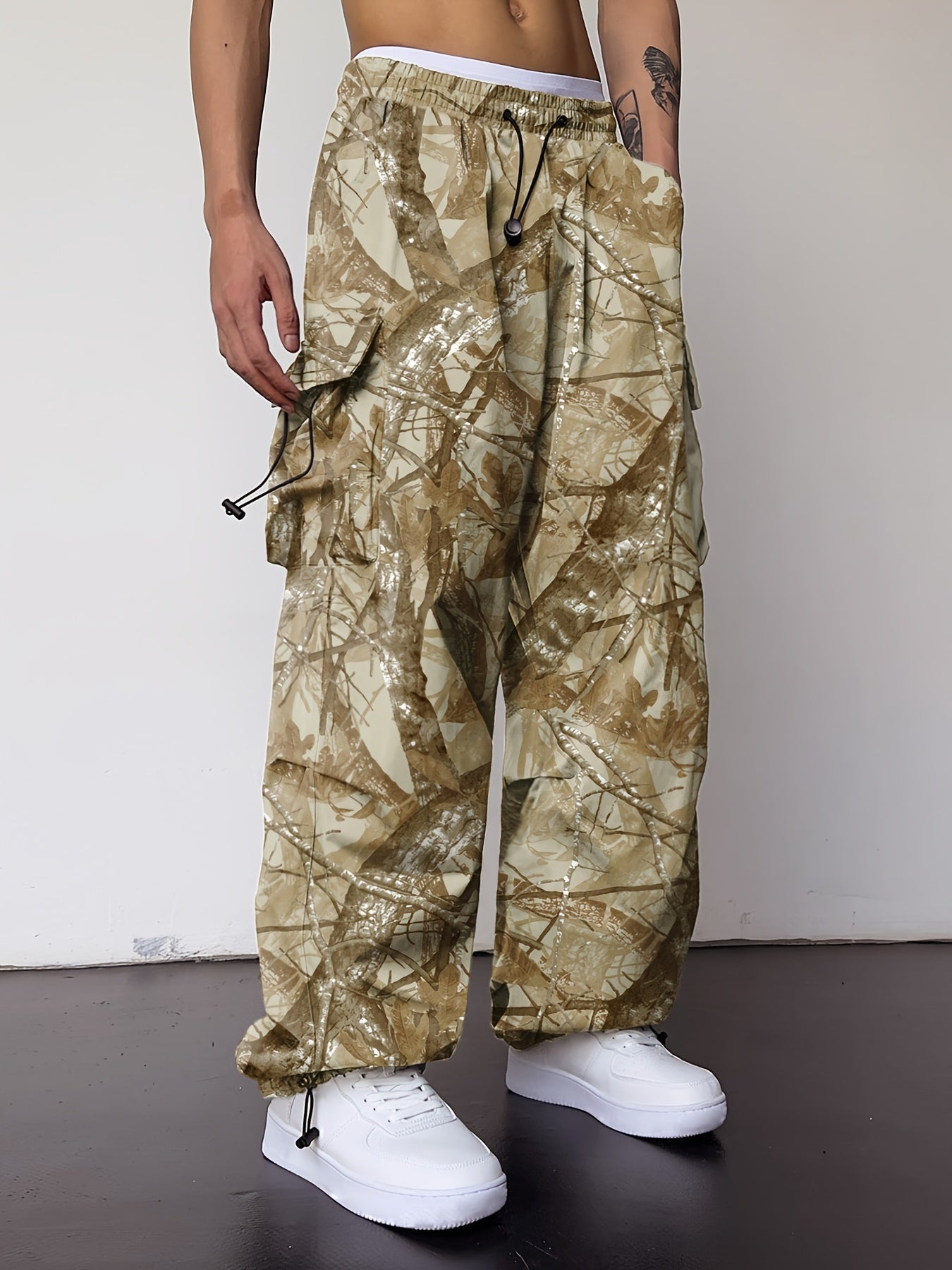 Men's Camo Cargo Pants with Multi-Pocket | Loose Fit Camo Colors
