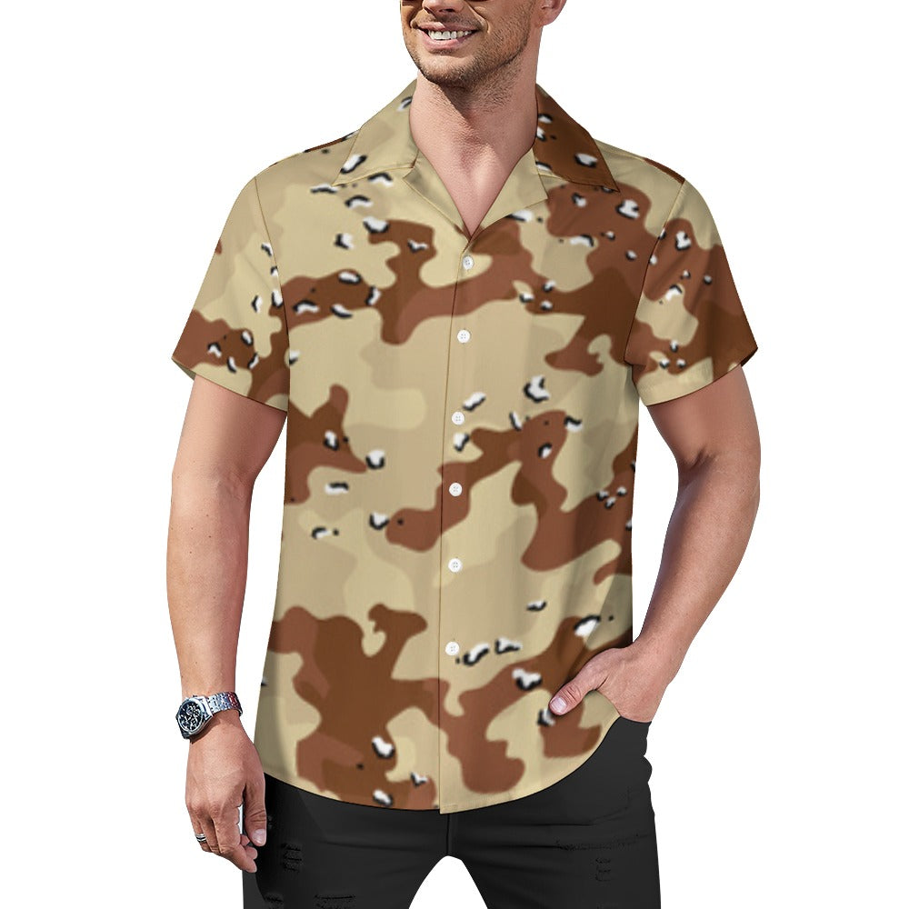US Marines Desert Camo Shirt | Cuban Collar Style | Camo Colors