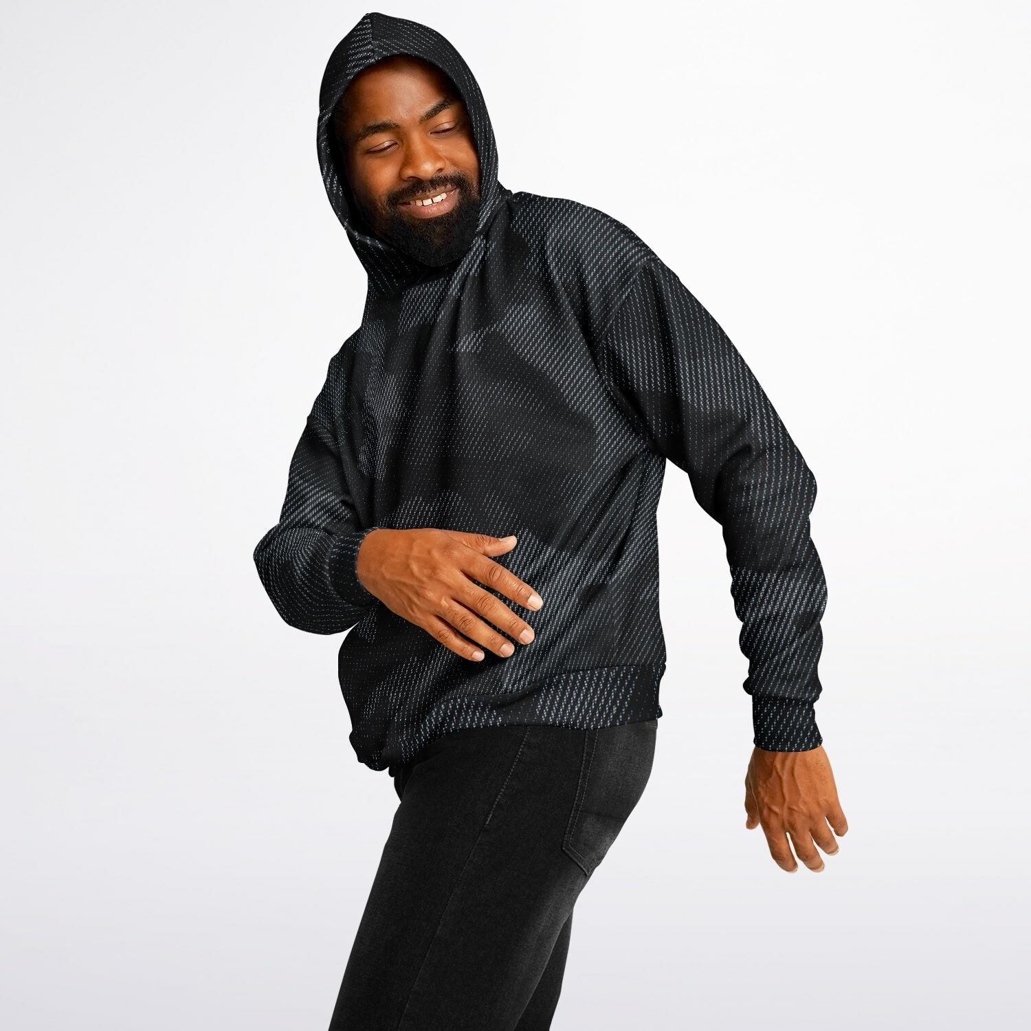 Black Oversized Hoodie | Camouflage Uniform Cloth Pattern | Camo Colors