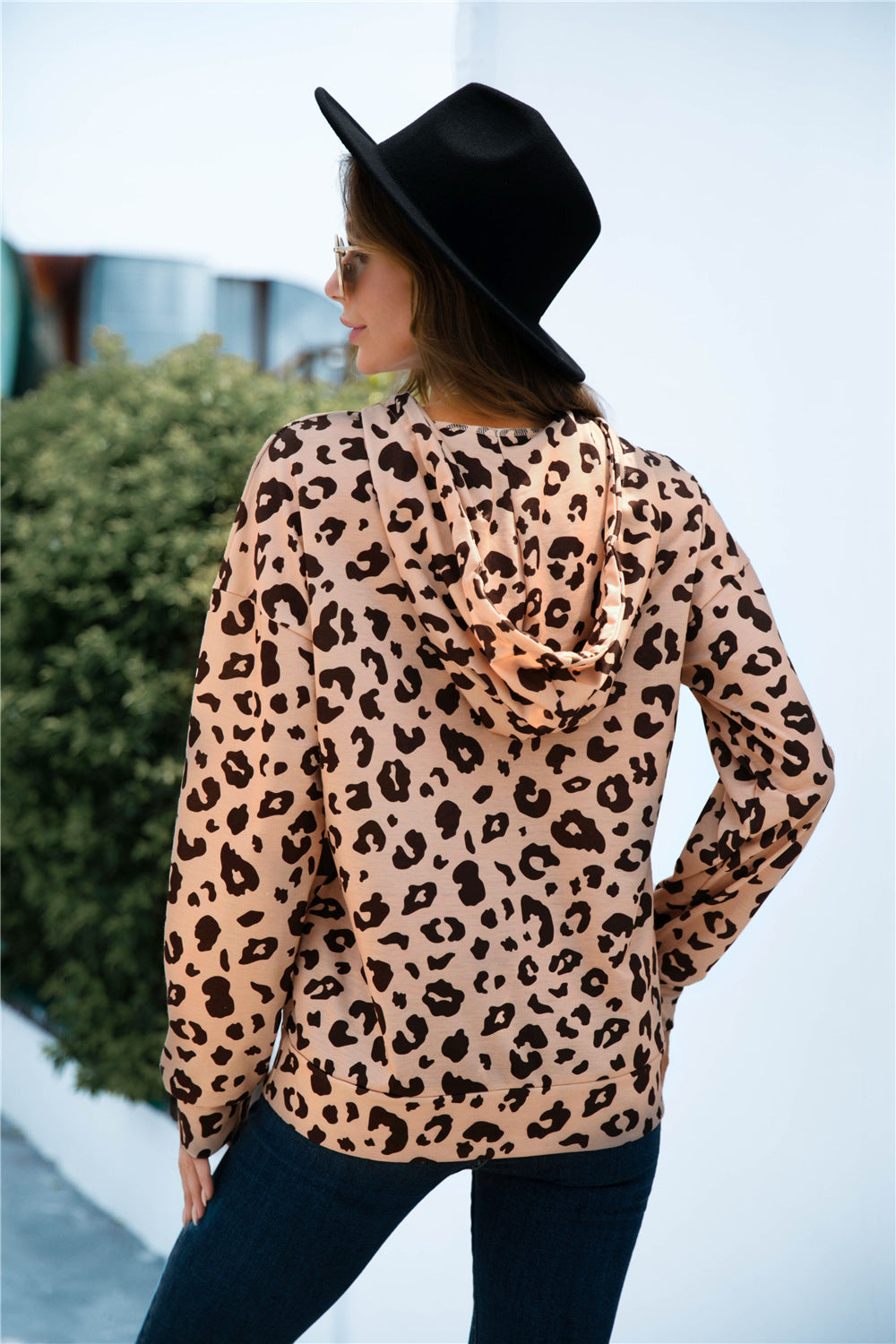 Full Size Printed Quarter-Snap Drop Shoulder Camo Hoodie Camo Colors