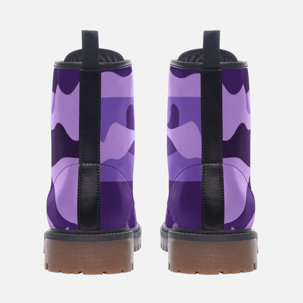 Camo Boots | Leather Camouflage in Purple, Blue, and Mauve Camo Colors