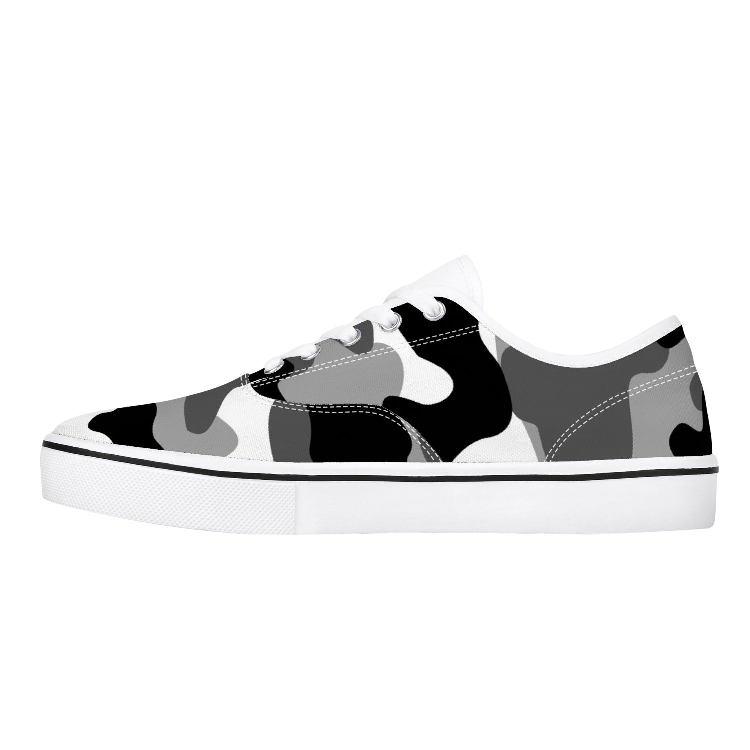 Camo Skate Shoes | Gray, Black, and White Camouflage Camo Colors