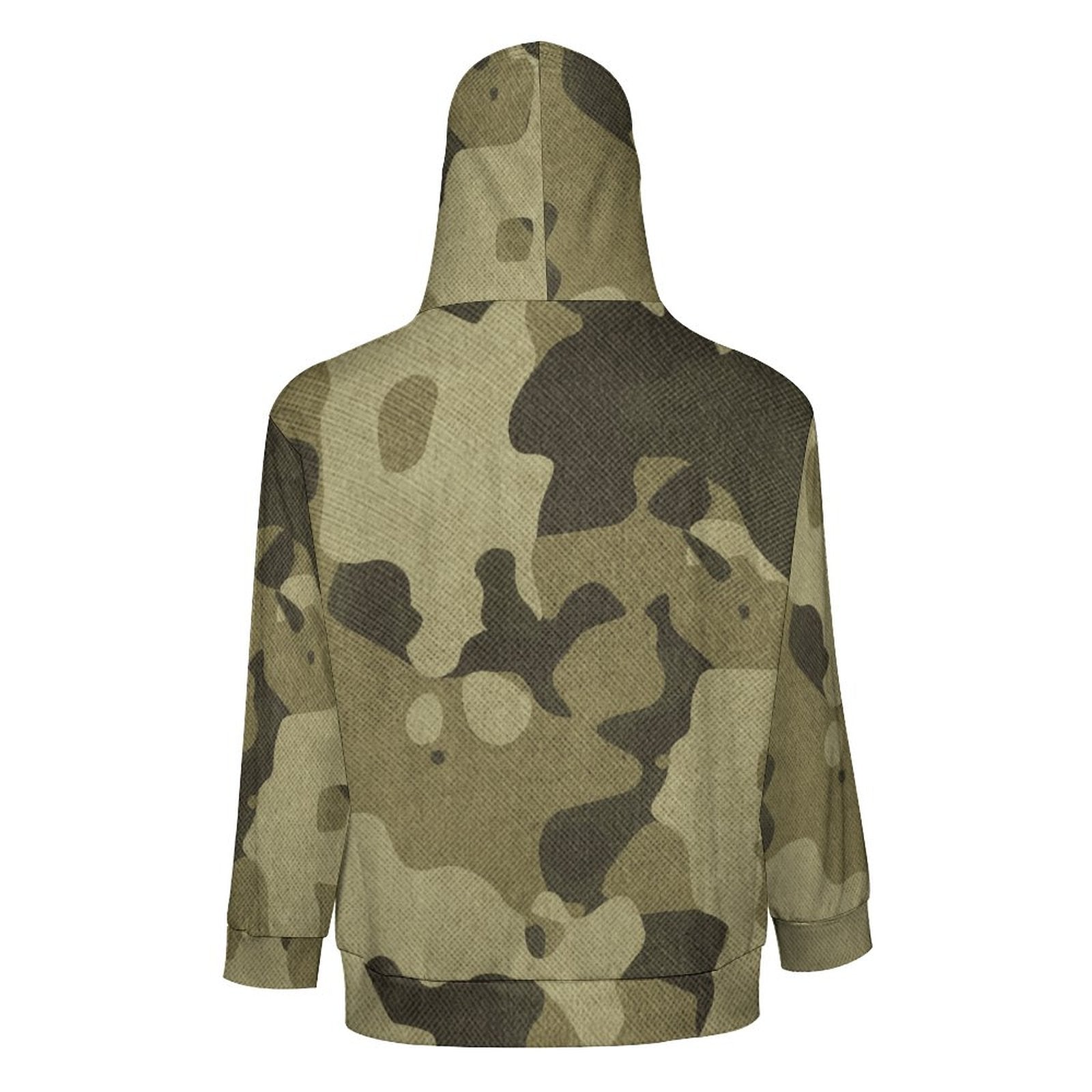 Zip Camo Hoodie | Green Fabric Camouflage style Camo Colors