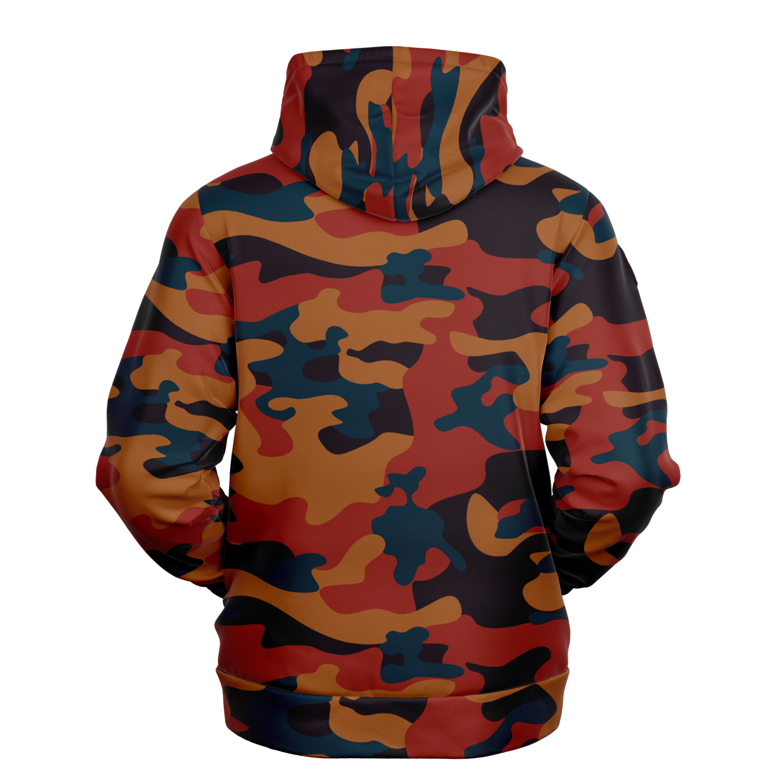 Camo Hoodie | Brown, Prussian Blue and Auburn Camo Colors