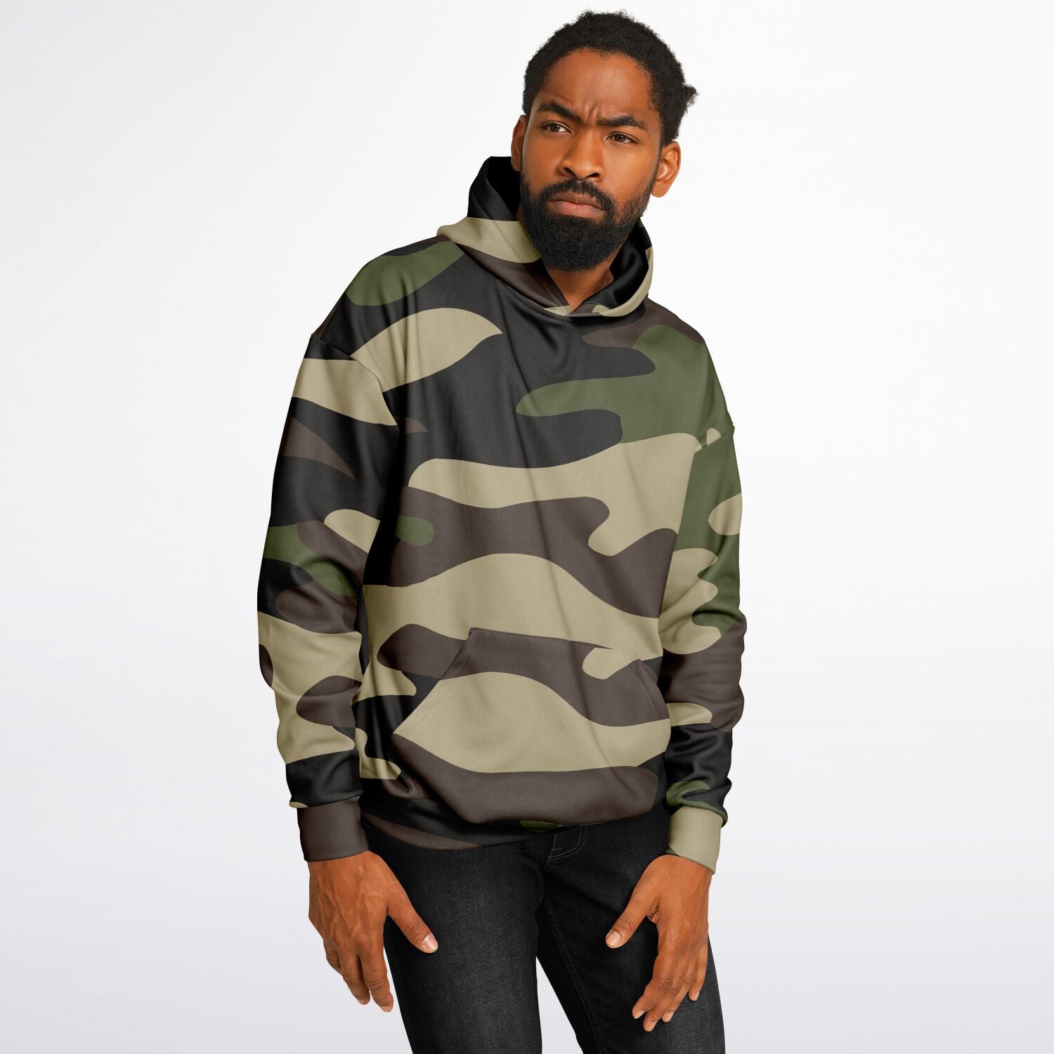 Green Oversized Camo Hoodie | Classic Camouflage Print | Camo Colors