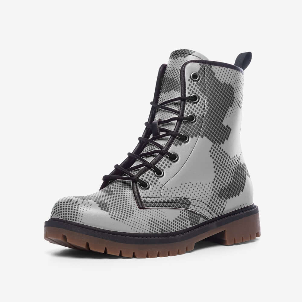 Camo Boots | Leather Camouflage in Digital Gray Camo Colors