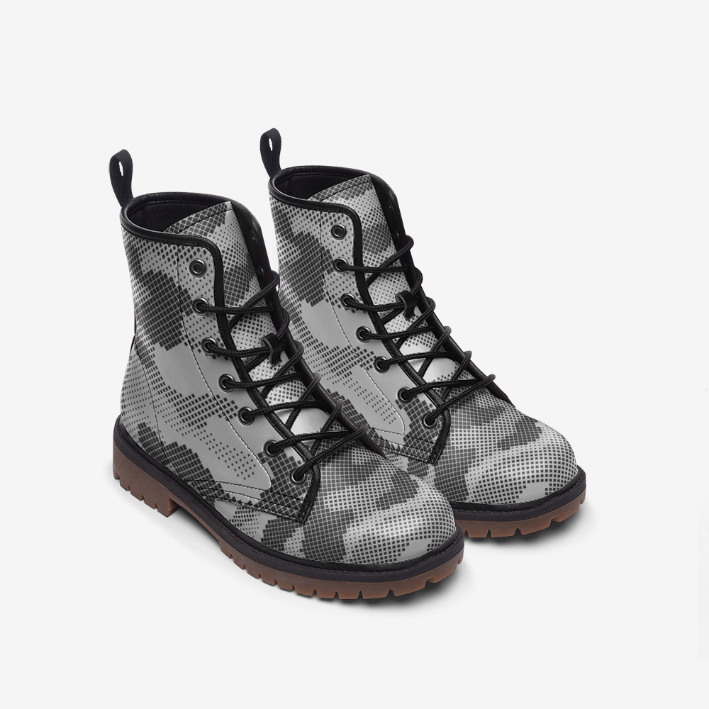 Camo Boots | Leather Camouflage in Digital Gray Camo Colors