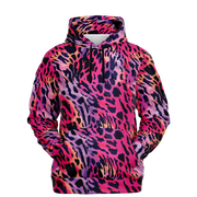Leopard Hoodie | Deep Cerise Pink & Purple Camo Colors