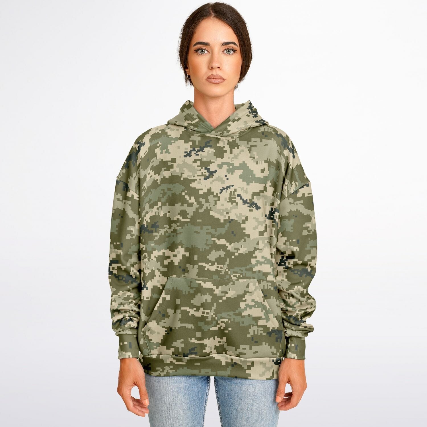 Oversized Camo Hoodie | Ukraine Green Military Camouflage | Camo Colors
