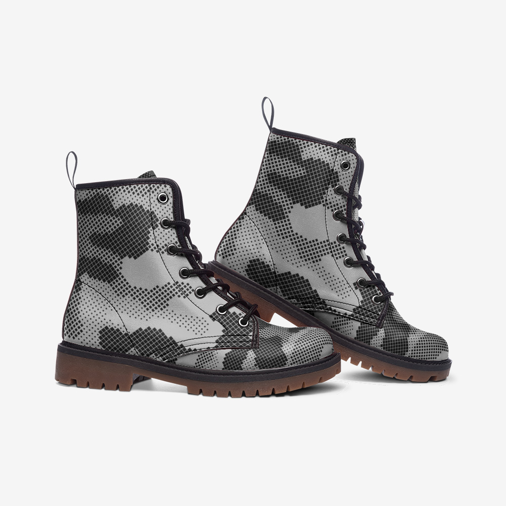 Camo Boots | Leather Camouflage in Digital Gray Camo Colors