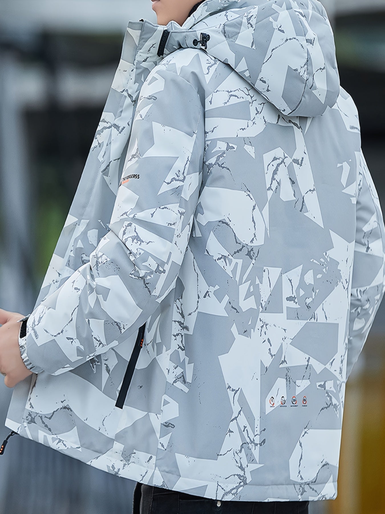 Men's Winter Padded Coat: Warm Jacket with Detachable Hood & Pockets Camo Colors