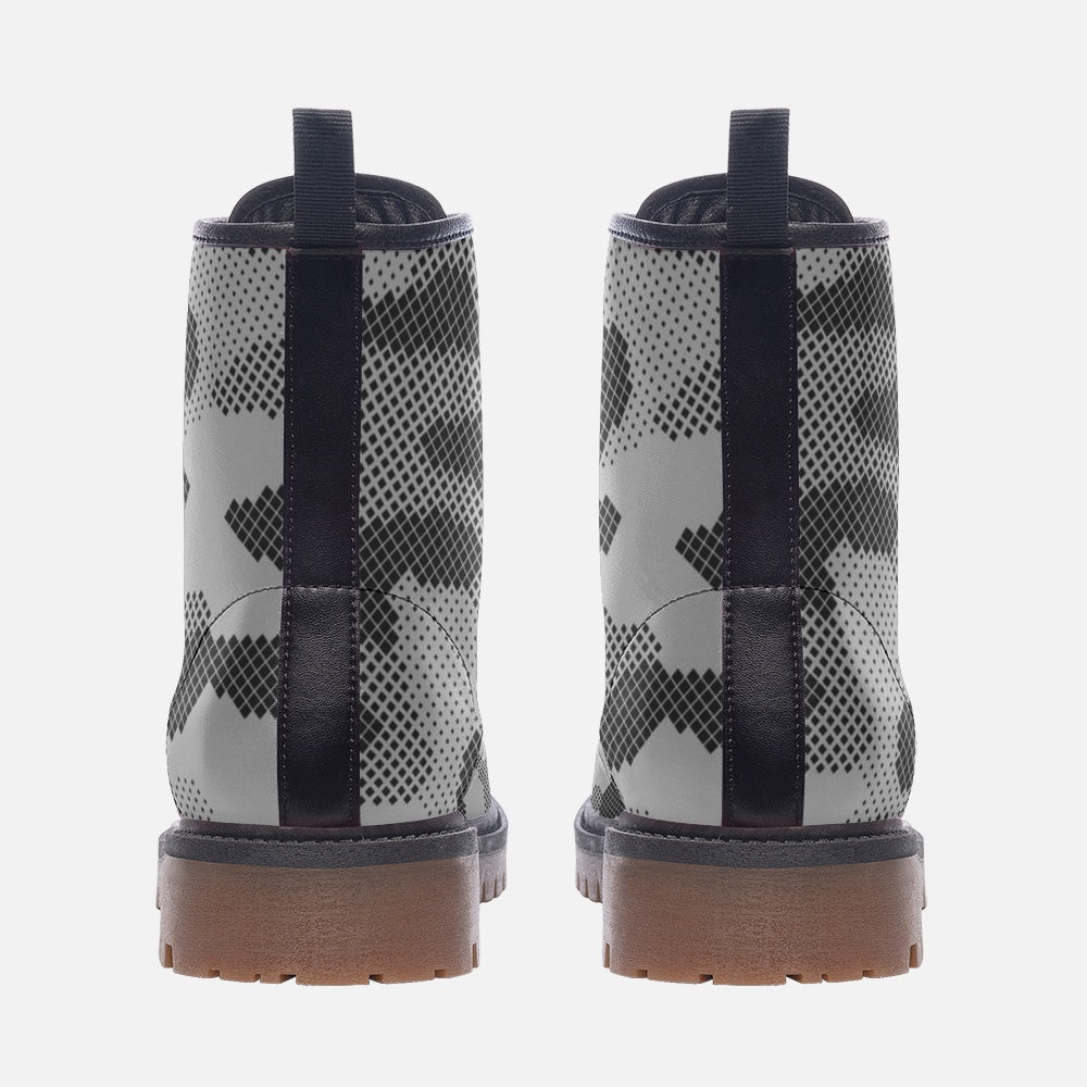 Camo Boots | Leather Camouflage in Digital Gray Camo Colors